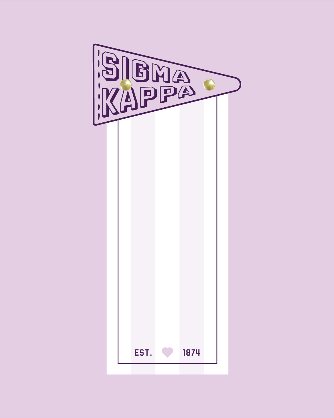 Sorority Pennant Flag Slim Acrylic Notepad