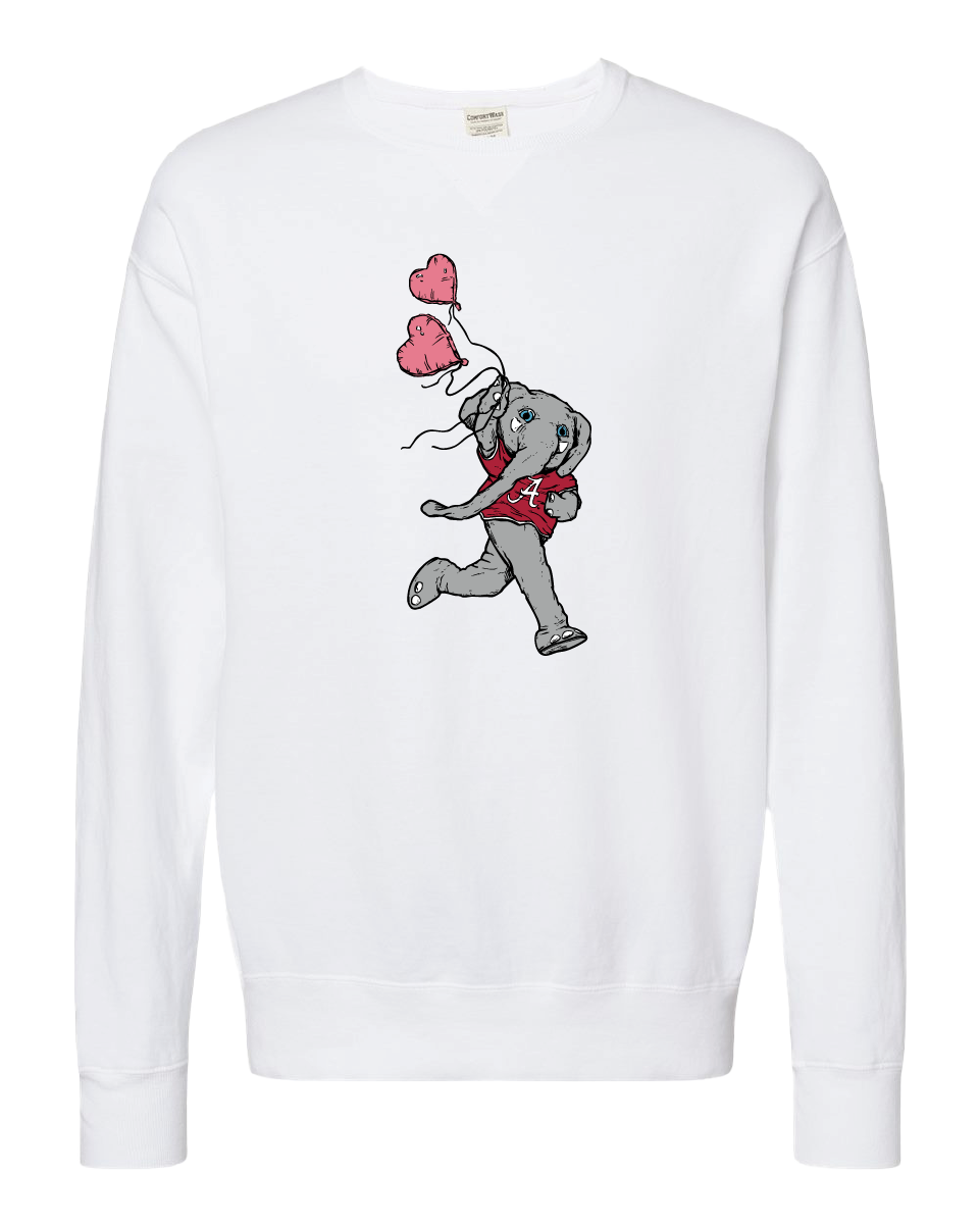Adult Big Al Heart balloons Crewneck