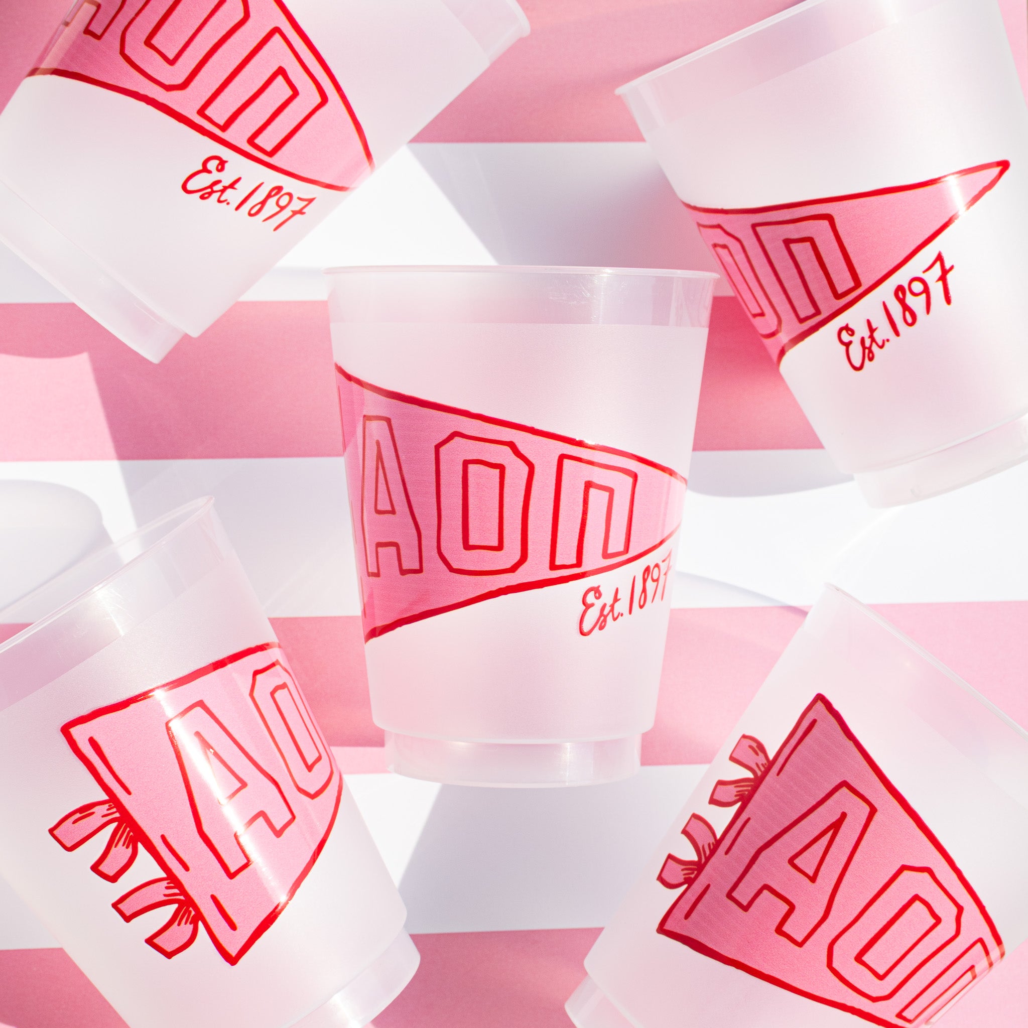 Pennant Flag Frosted Cups Pack of 5