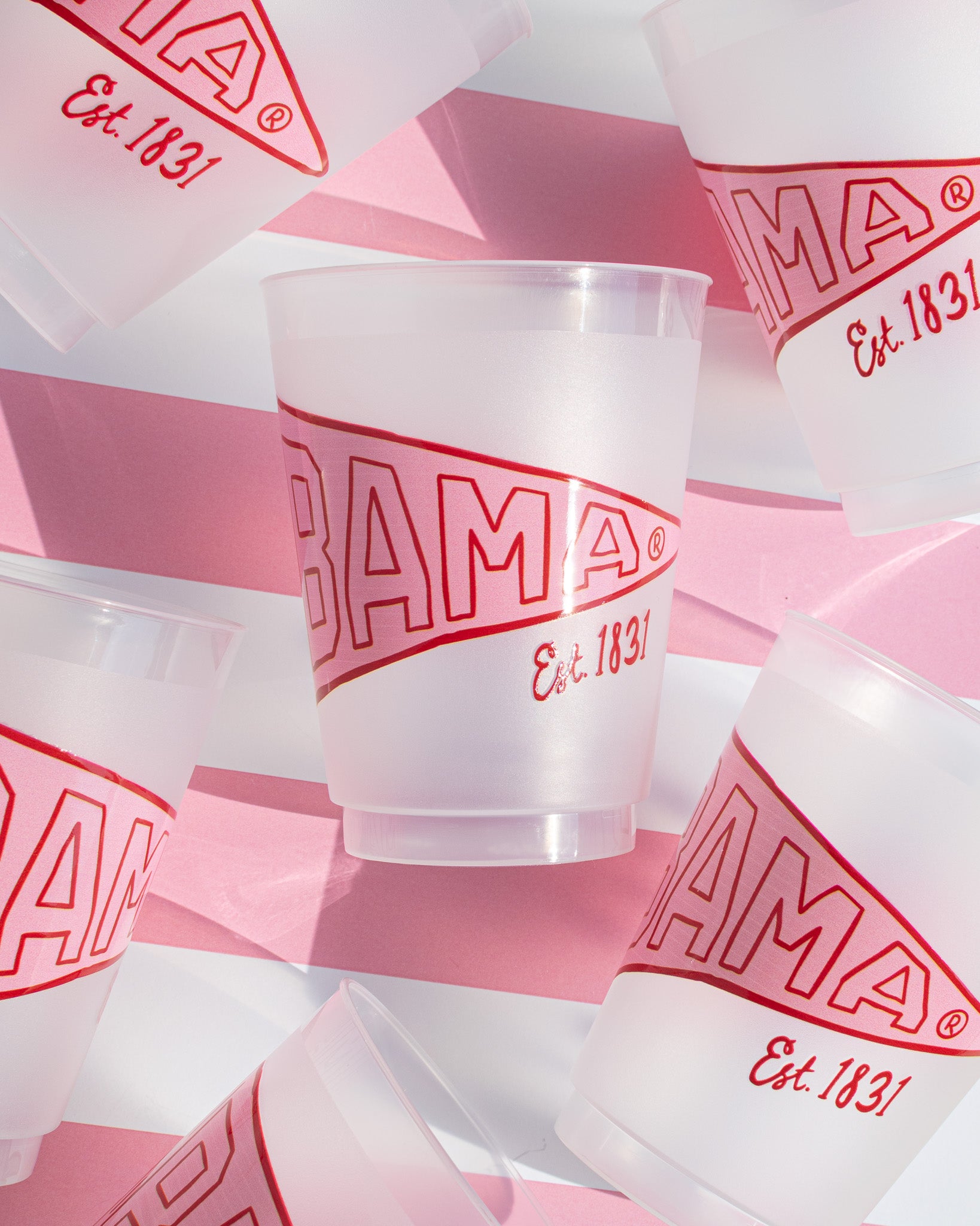 Bama Pennant Flag Frosted Cups