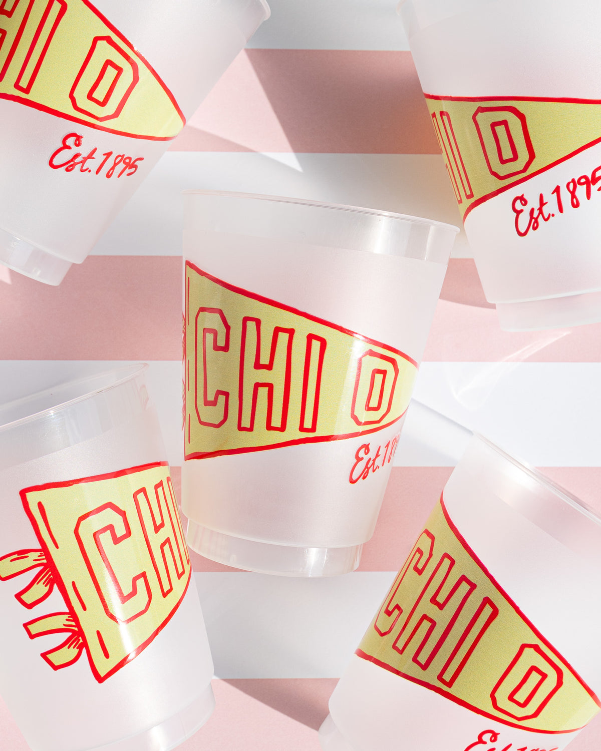 Pennant Flag Frosted Cups Pack of 5