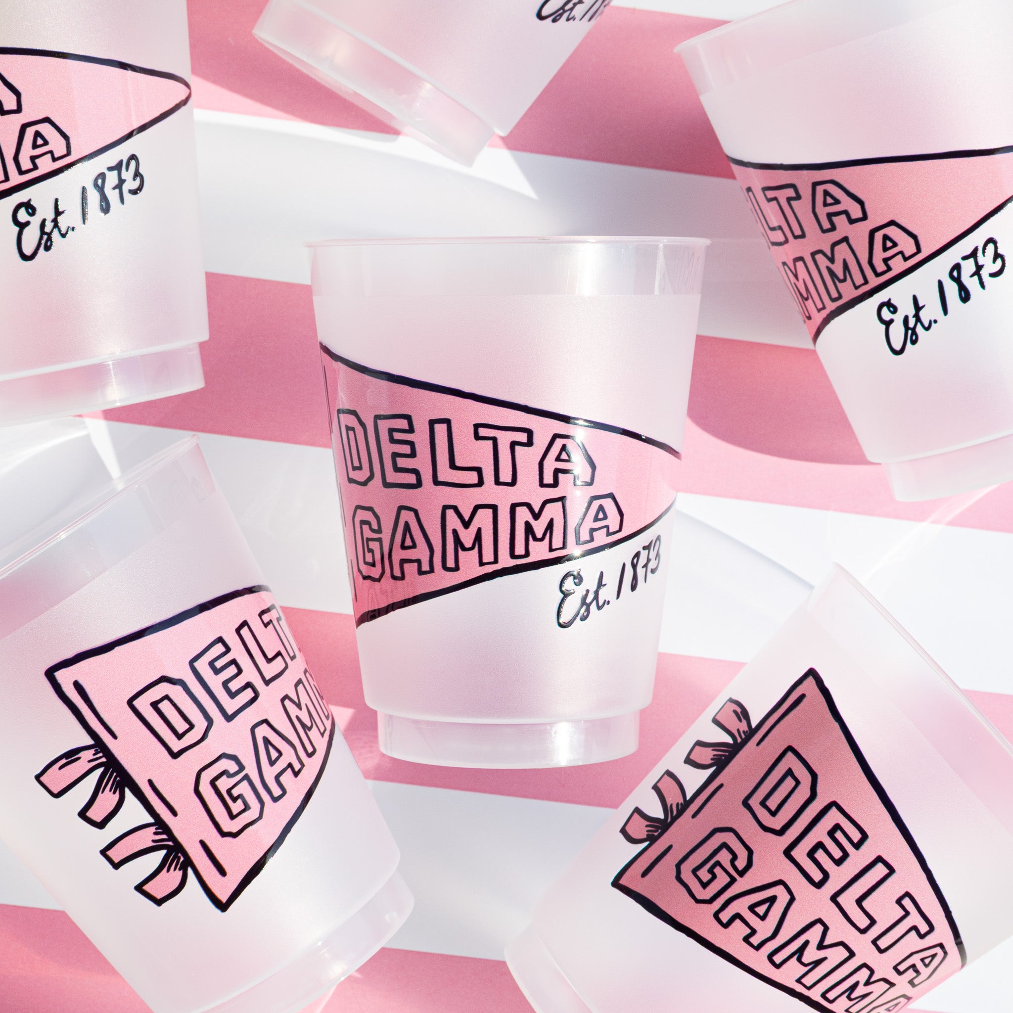 Pennant Flag Frosted Cups Pack of 5