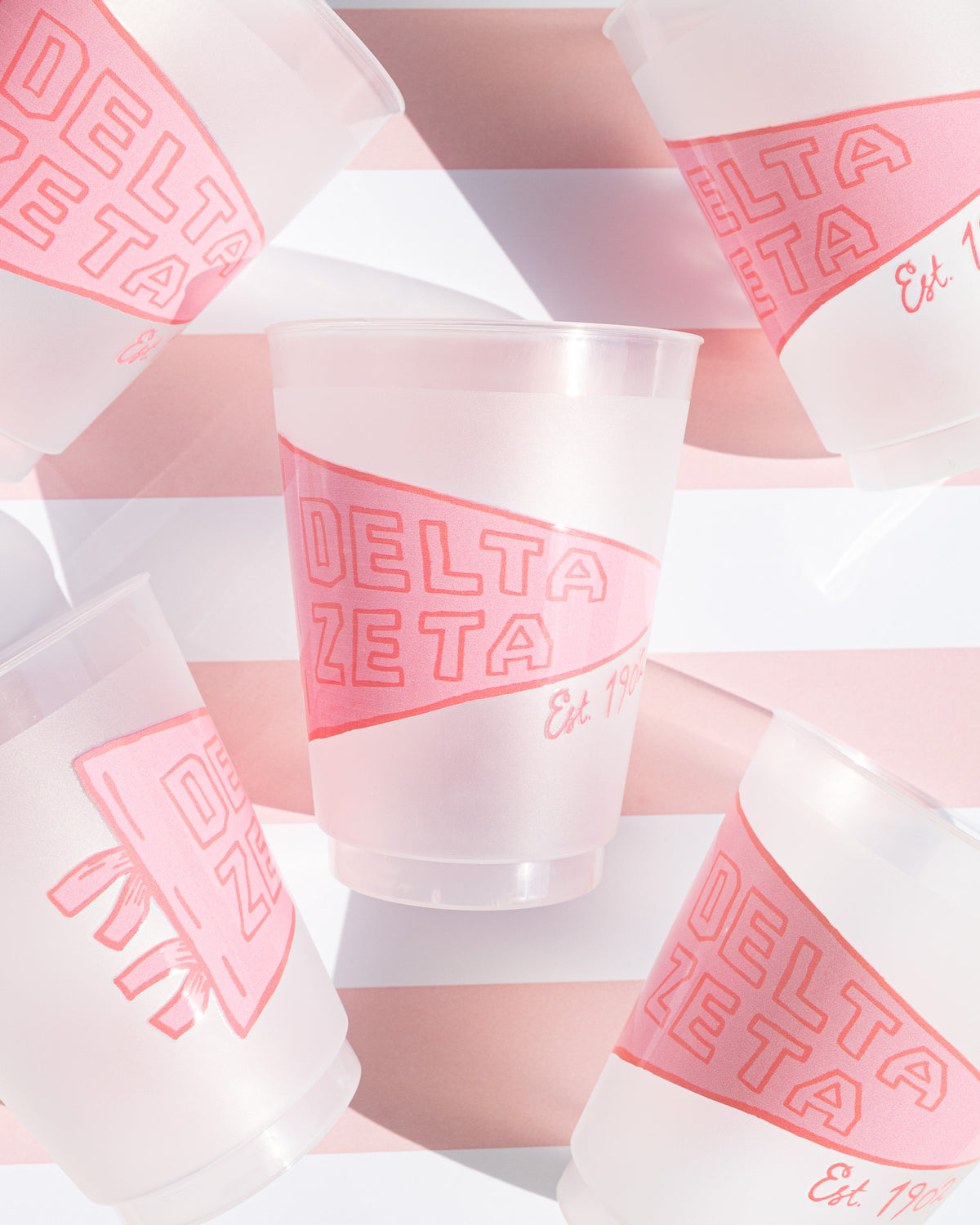 Pennant Flag Frosted Cups Pack of 5