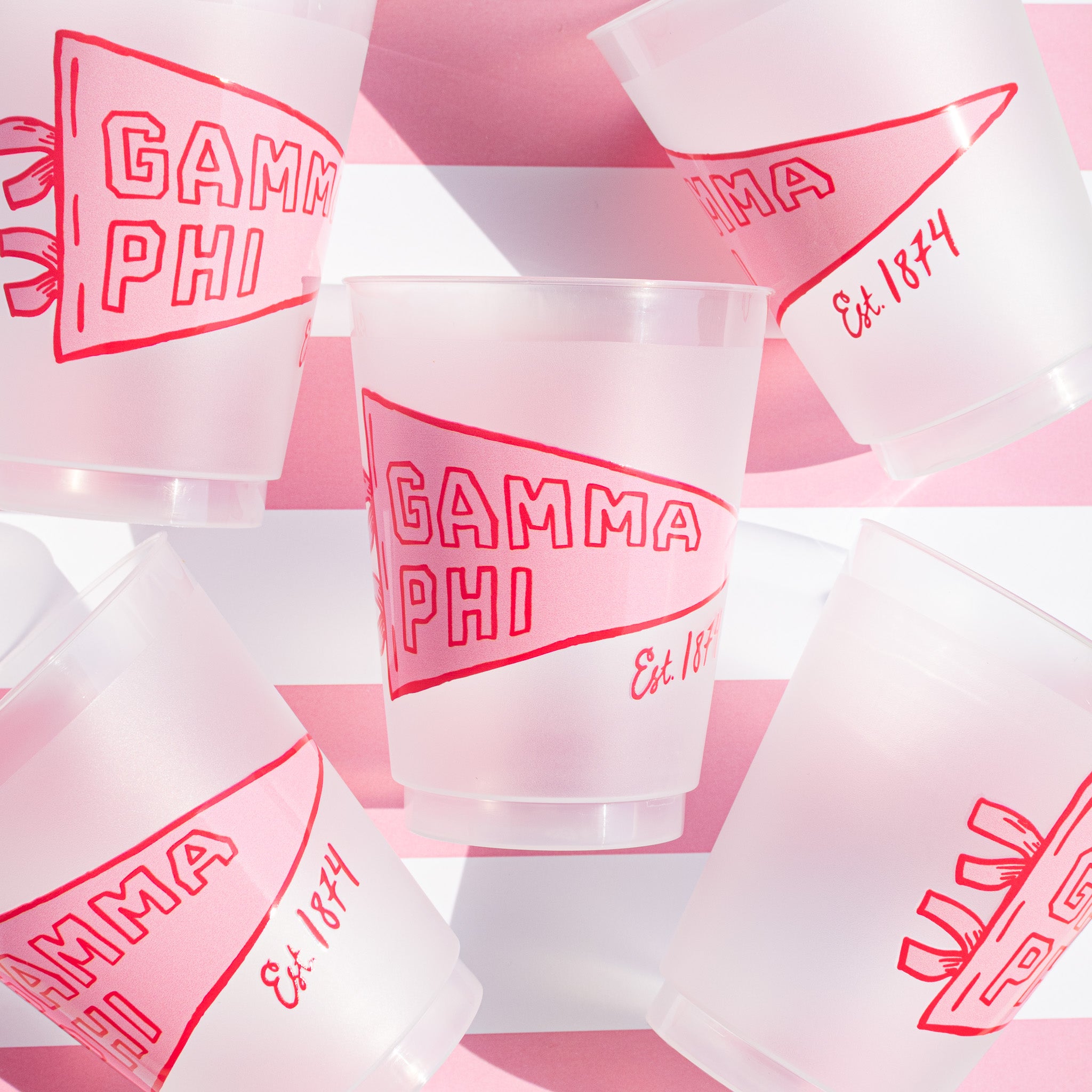 Pennant Flag Frosted Cups Pack of 5
