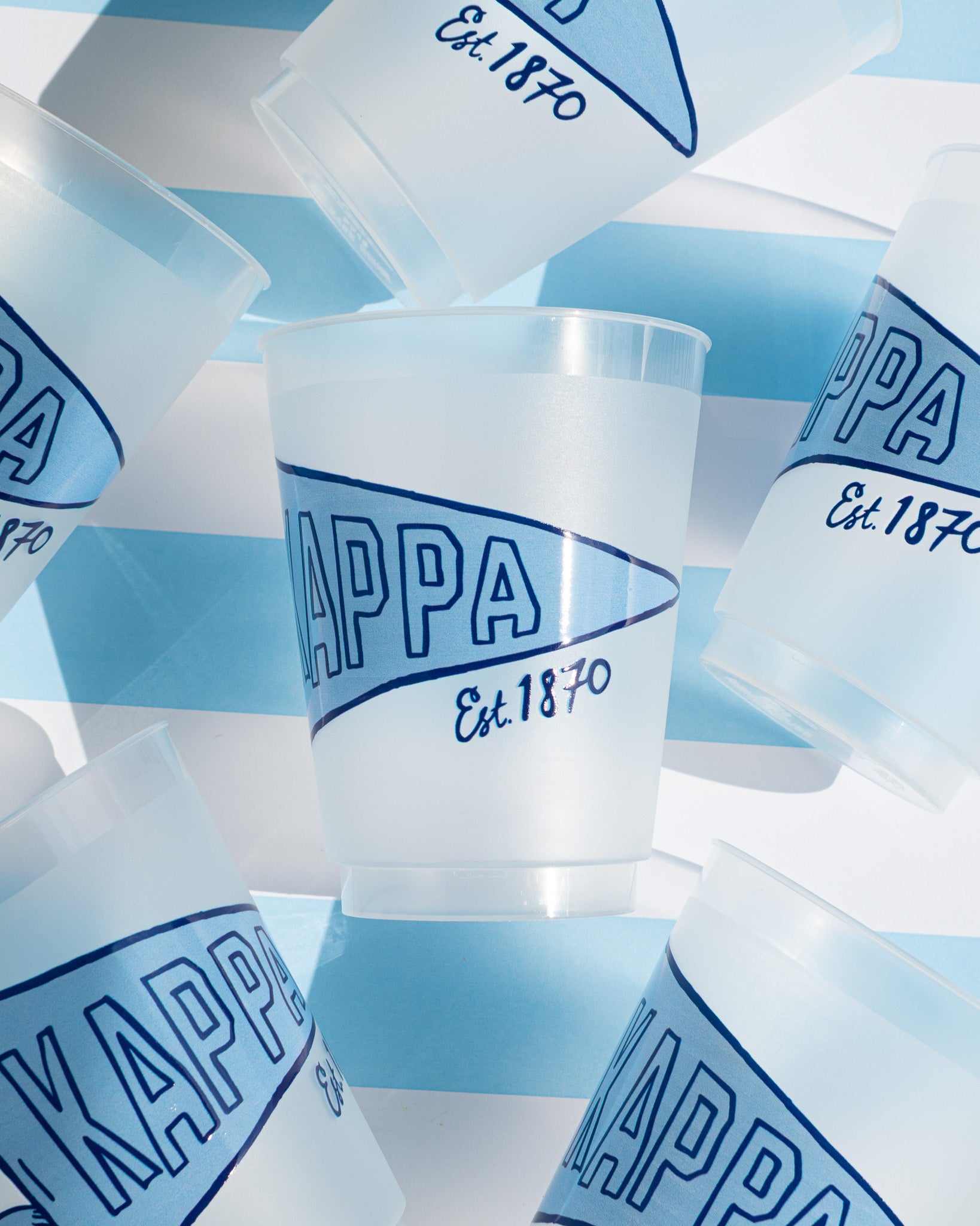 Pennant Flag Frosted Cups Pack of 5