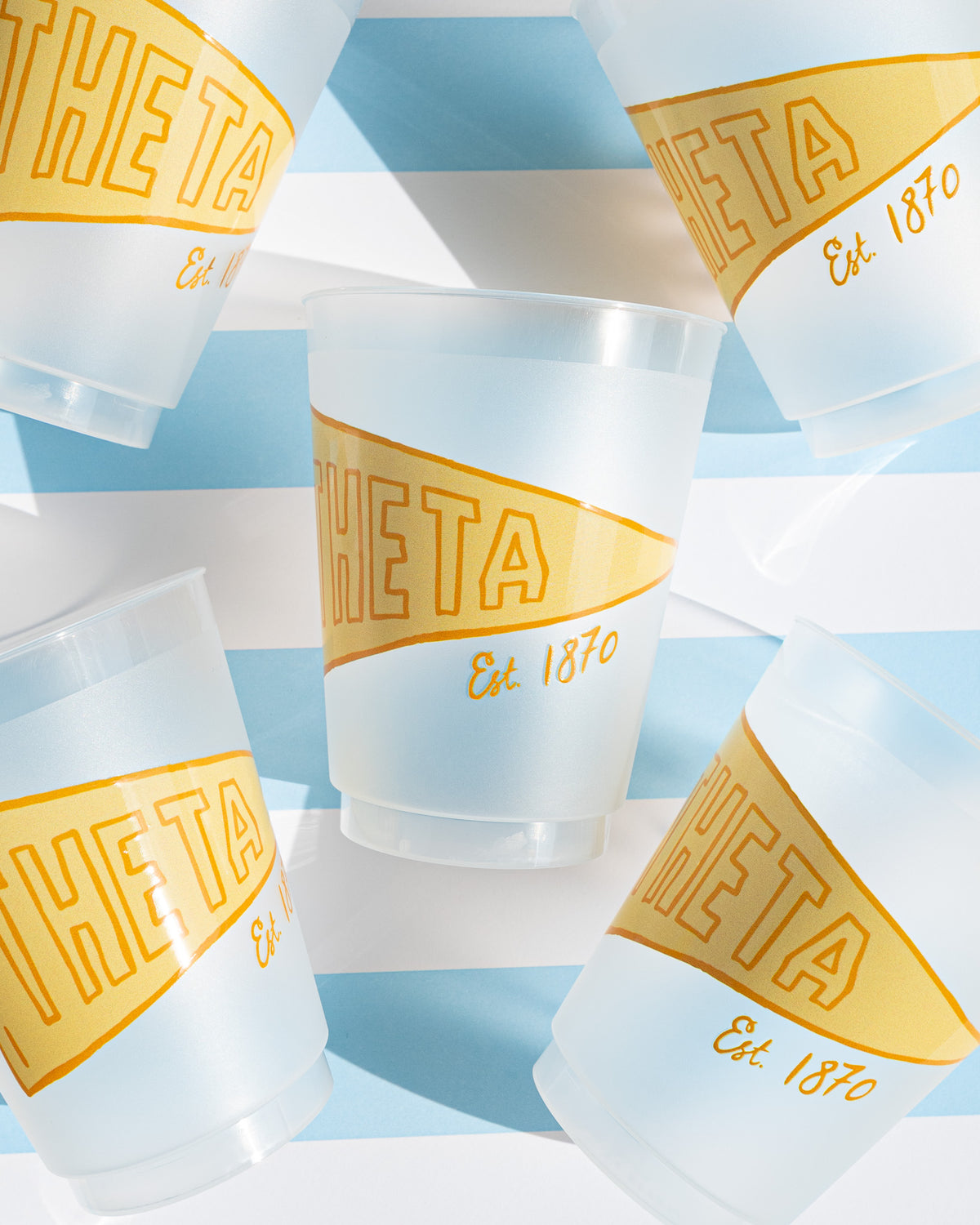 Pennant Flag Frosted Cups Pack of 5