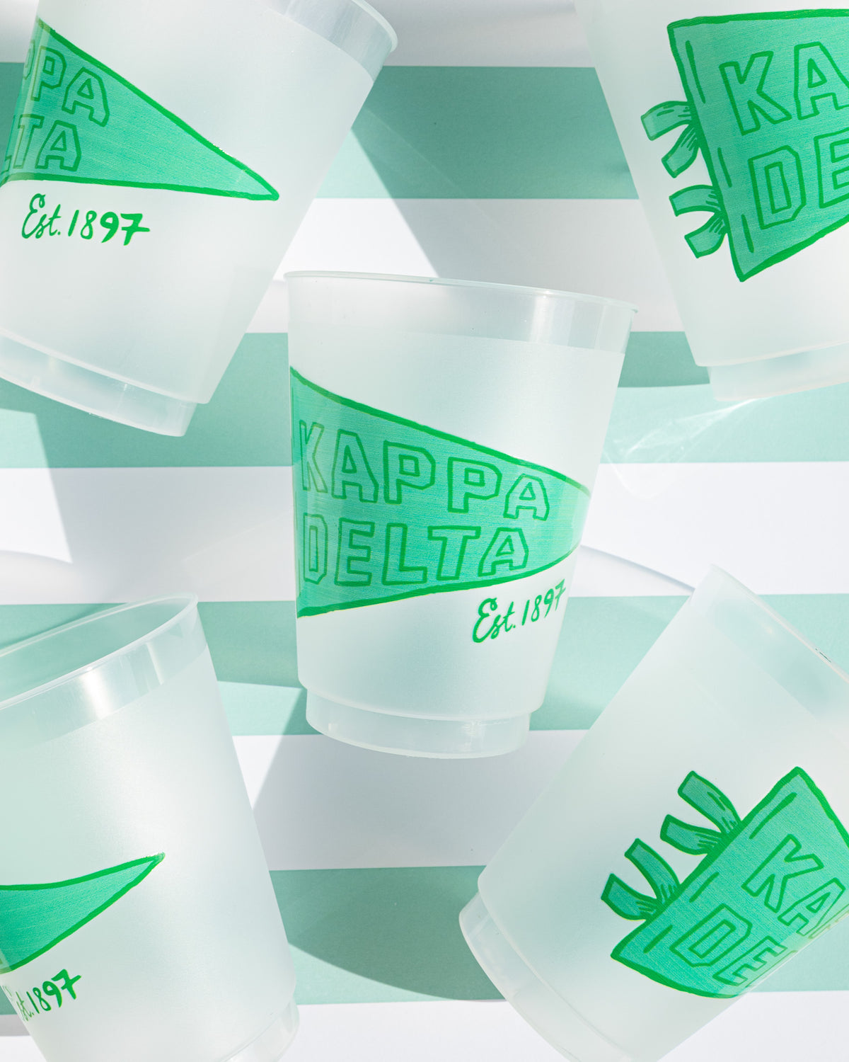 Pennant Flag Frosted Cups Pack of 5