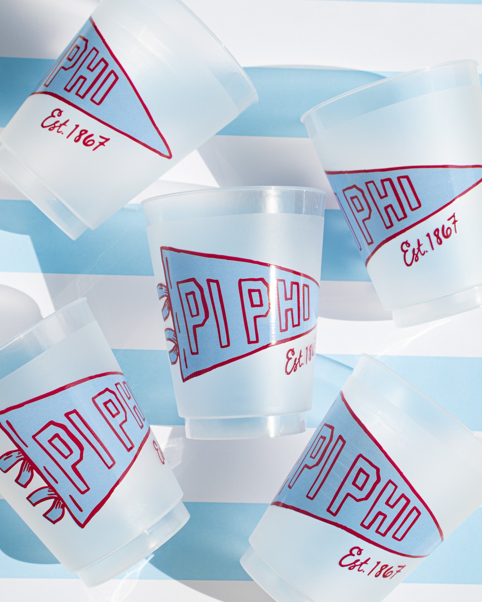 Pennant Flag Frosted Cups Pack of 5