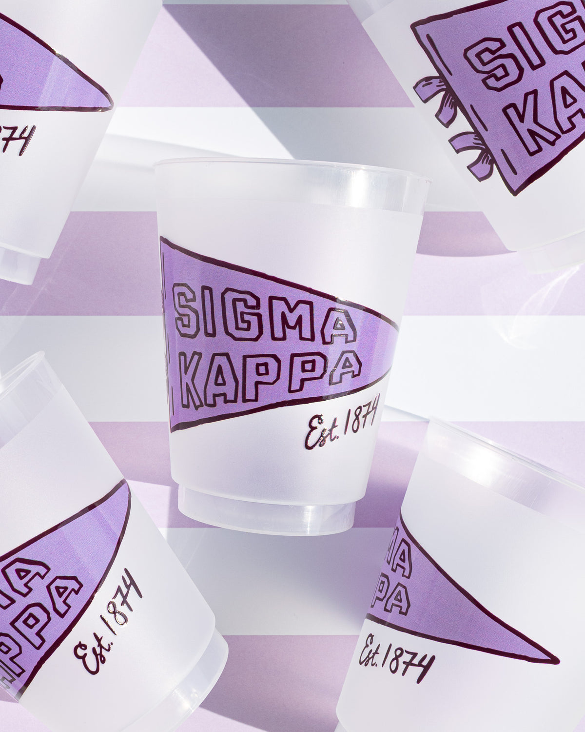 Pennant Flag Frosted Cups Pack of 5