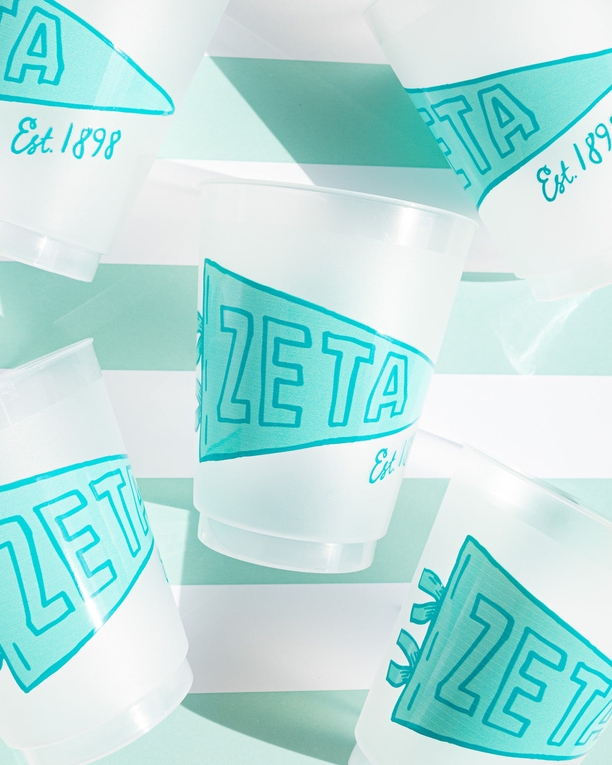Pennant Flag Frosted Cups Pack of 5
