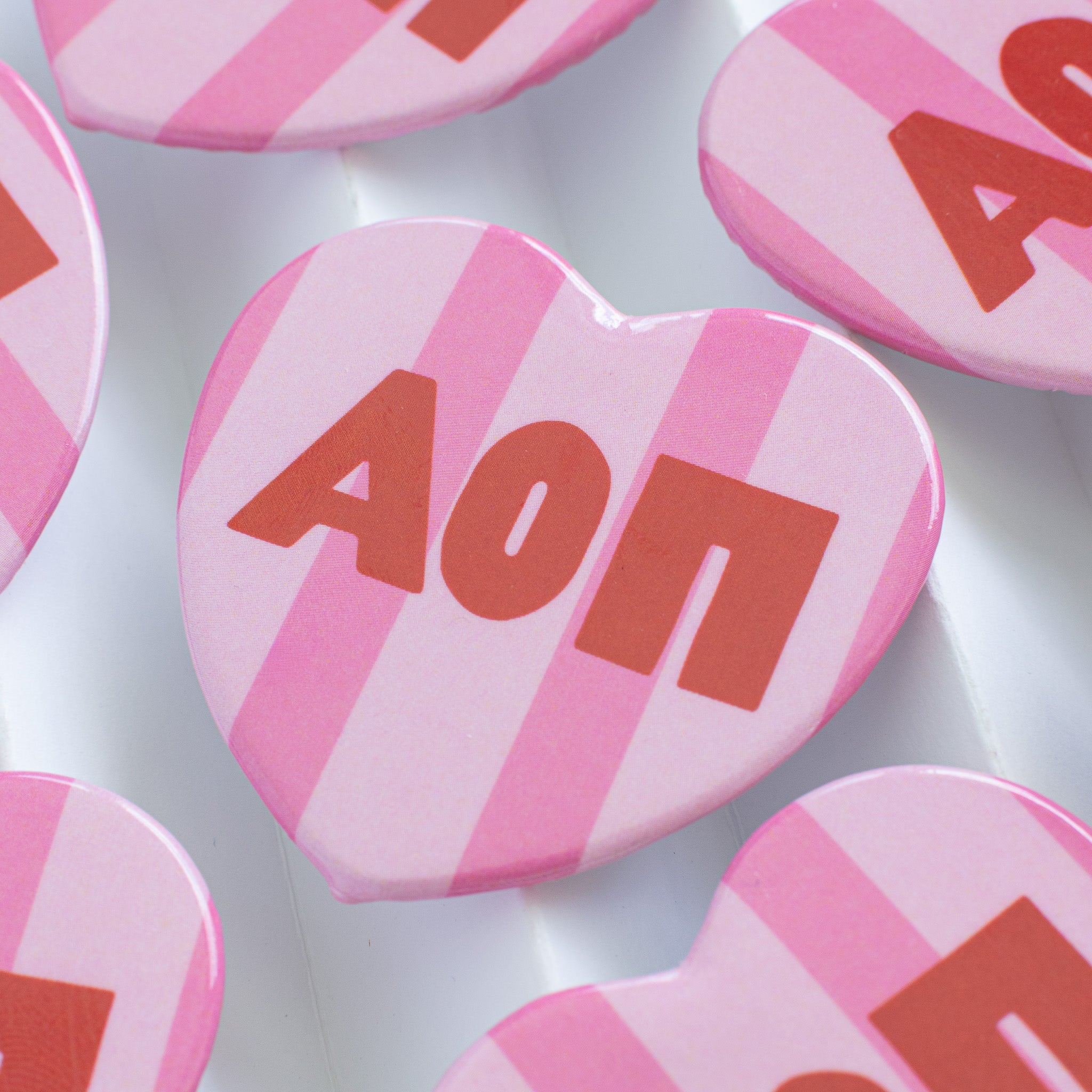 Stripe heart buttons