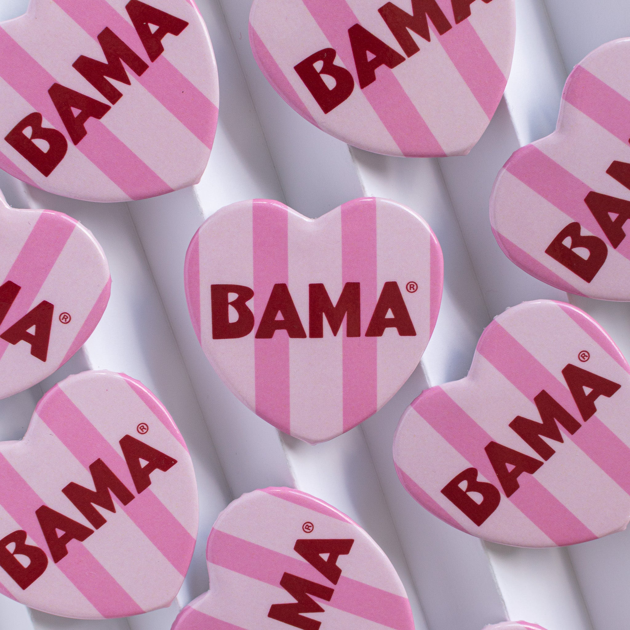 Bama Stripe Heart Buttons