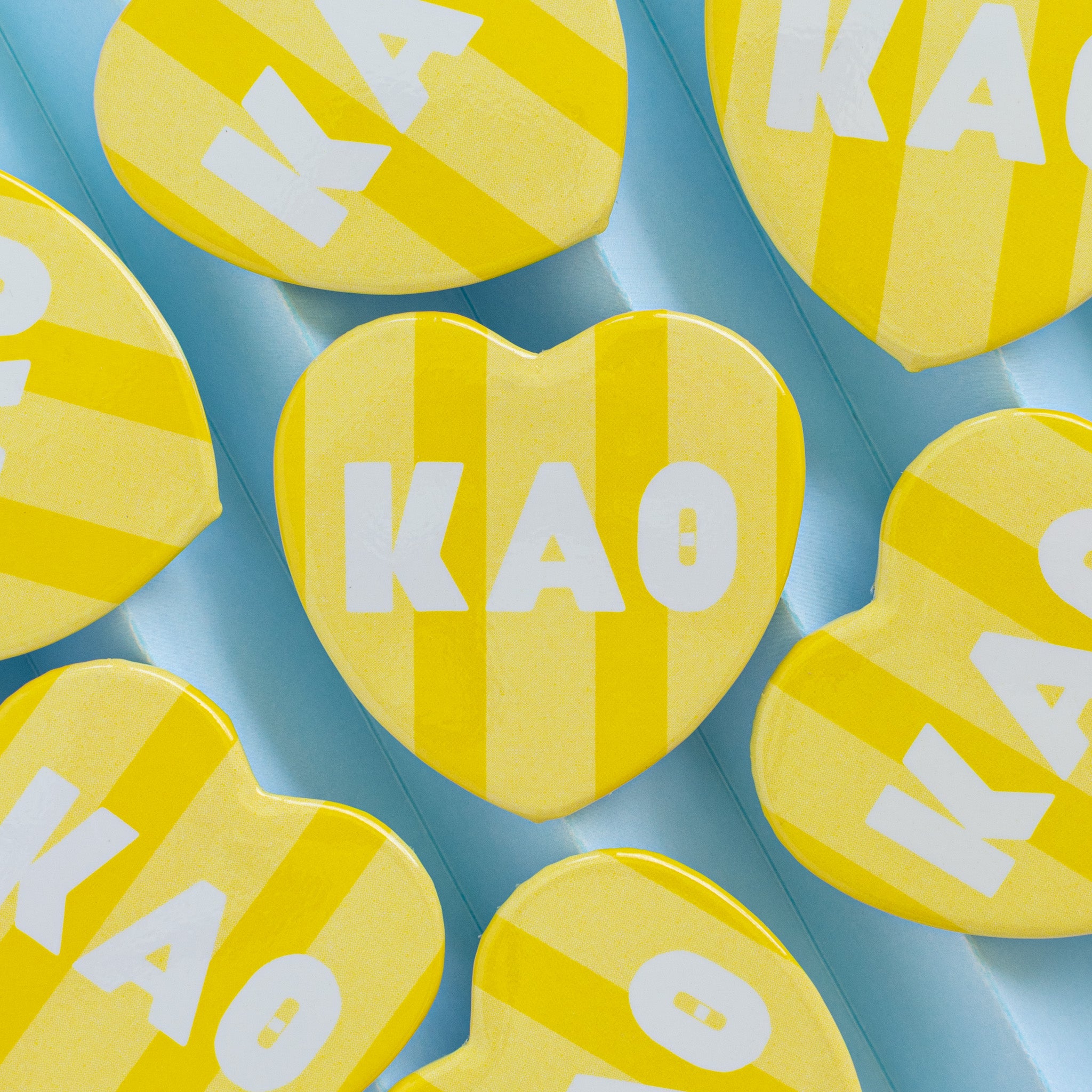 Stripe heart buttons