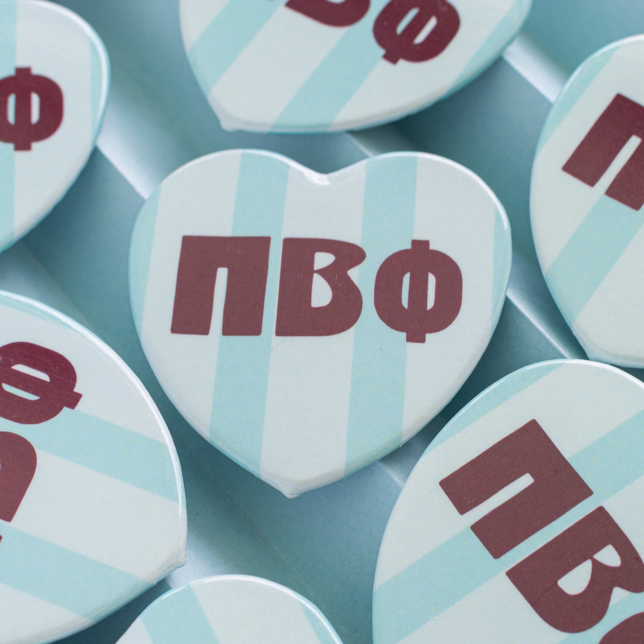 Stripe heart buttons