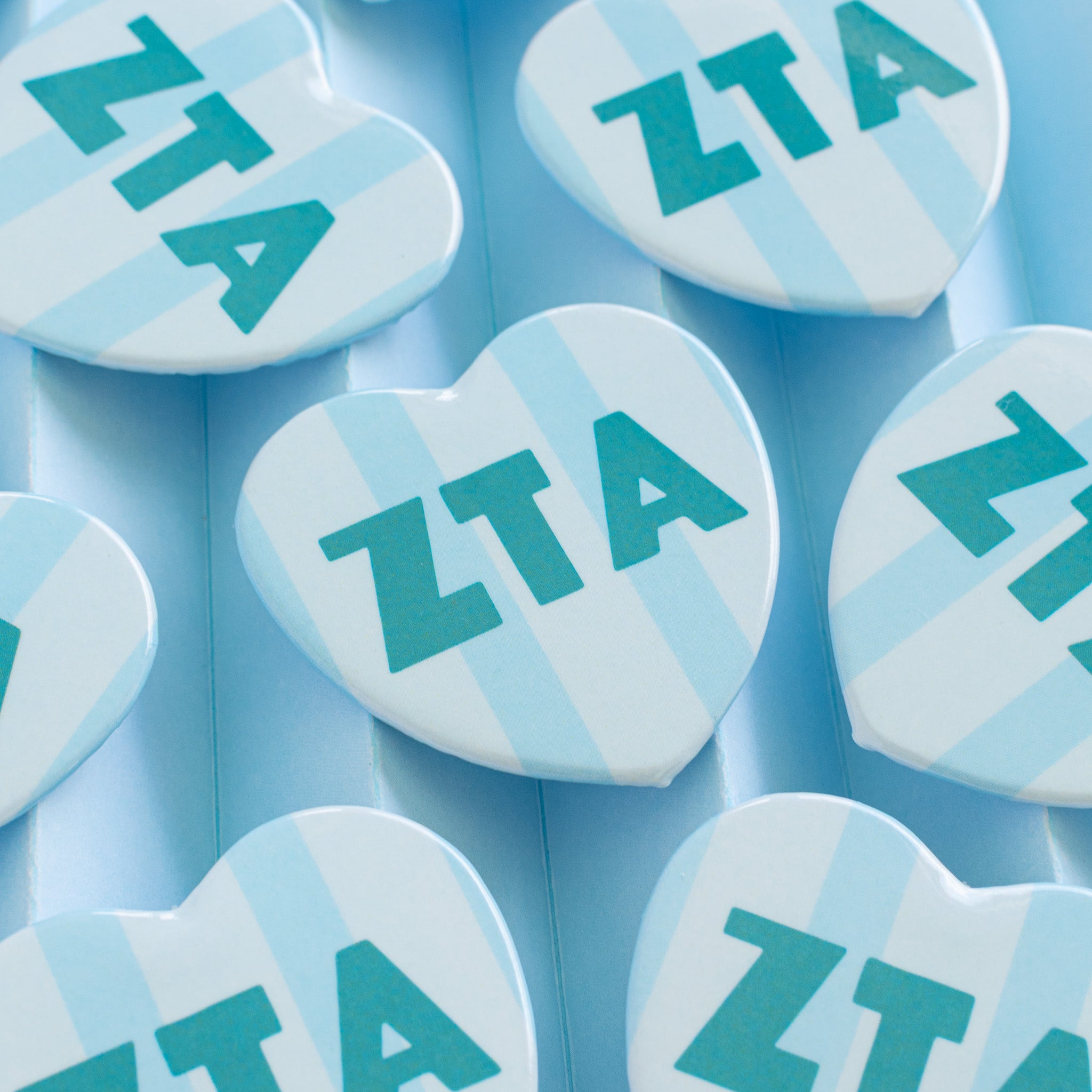 Stripe heart buttons