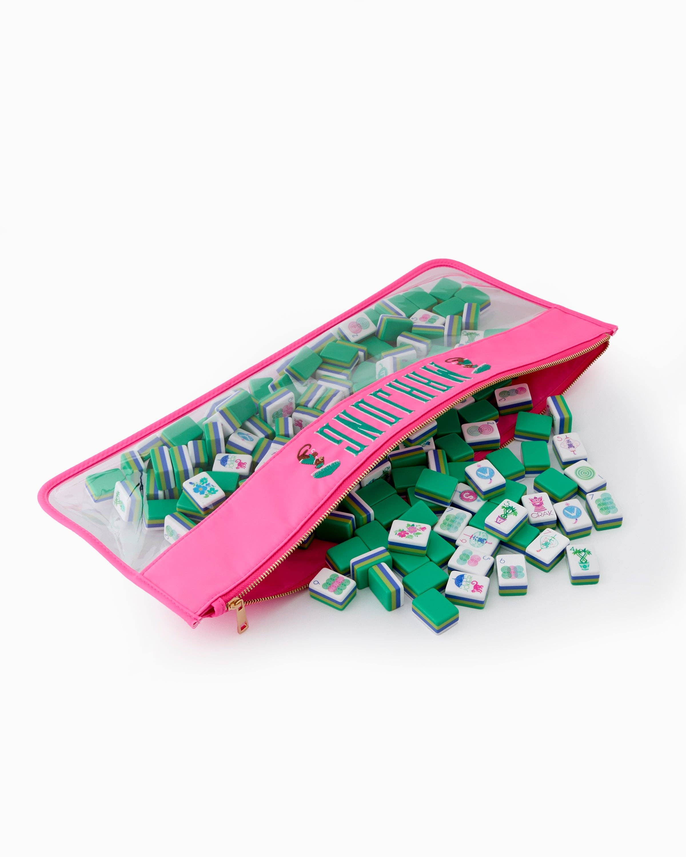 Pink Monkey Mahjong Bag