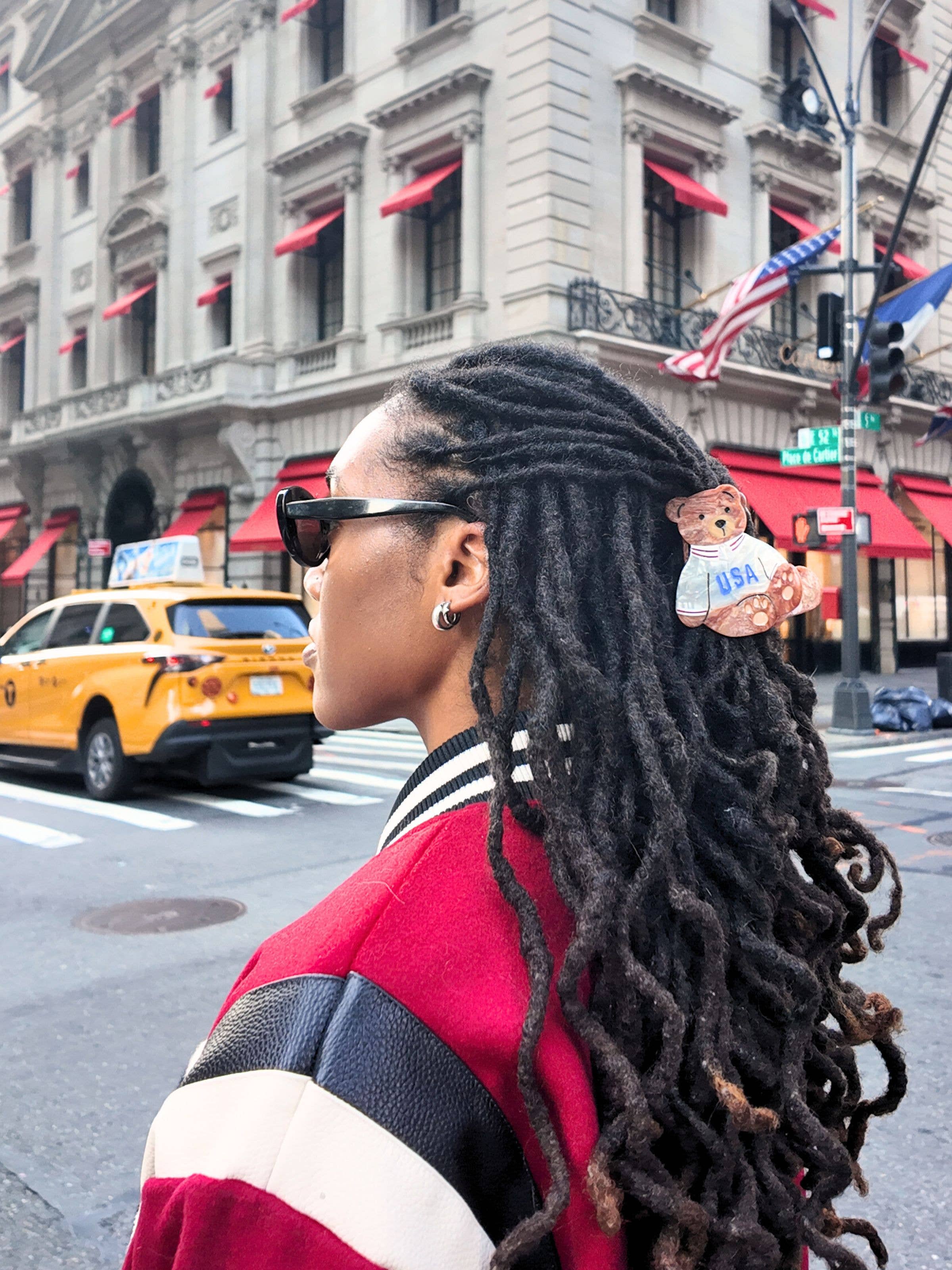 Hand-painted USA Teddy Claw Hair Clip | Eco-Friendly