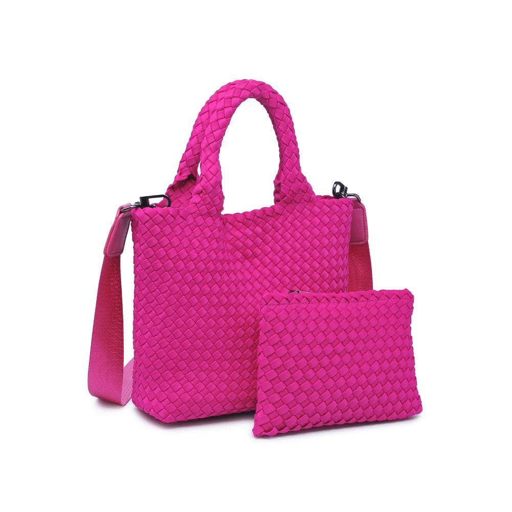 Sky's The Limit - Small Woven Neoprene Crossbody: Nude