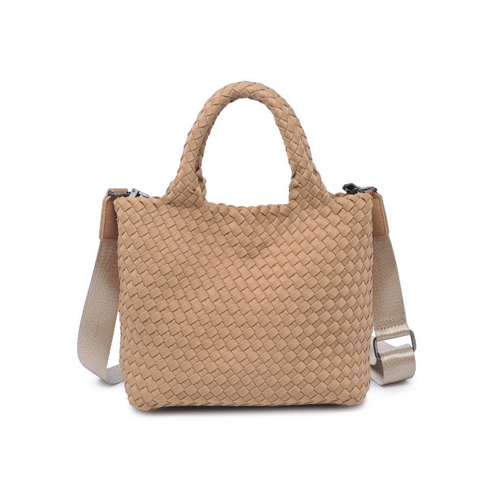 Sky's The Limit - Small Woven Neoprene Crossbody: Nude