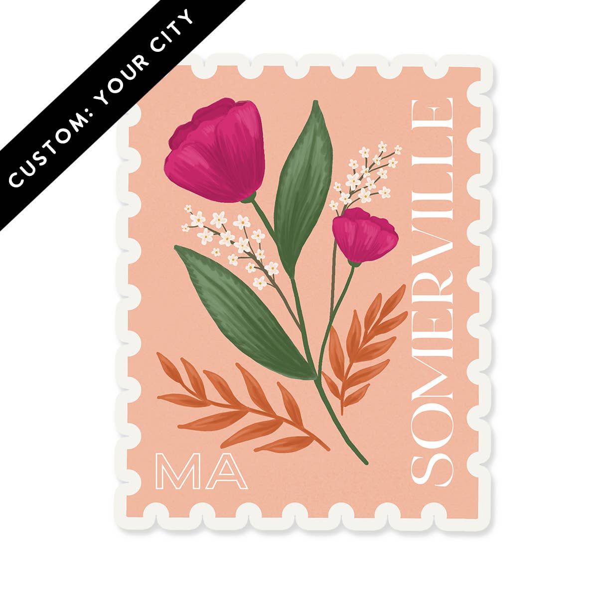 Custom City Sticker - Pink/Tuscaloosa