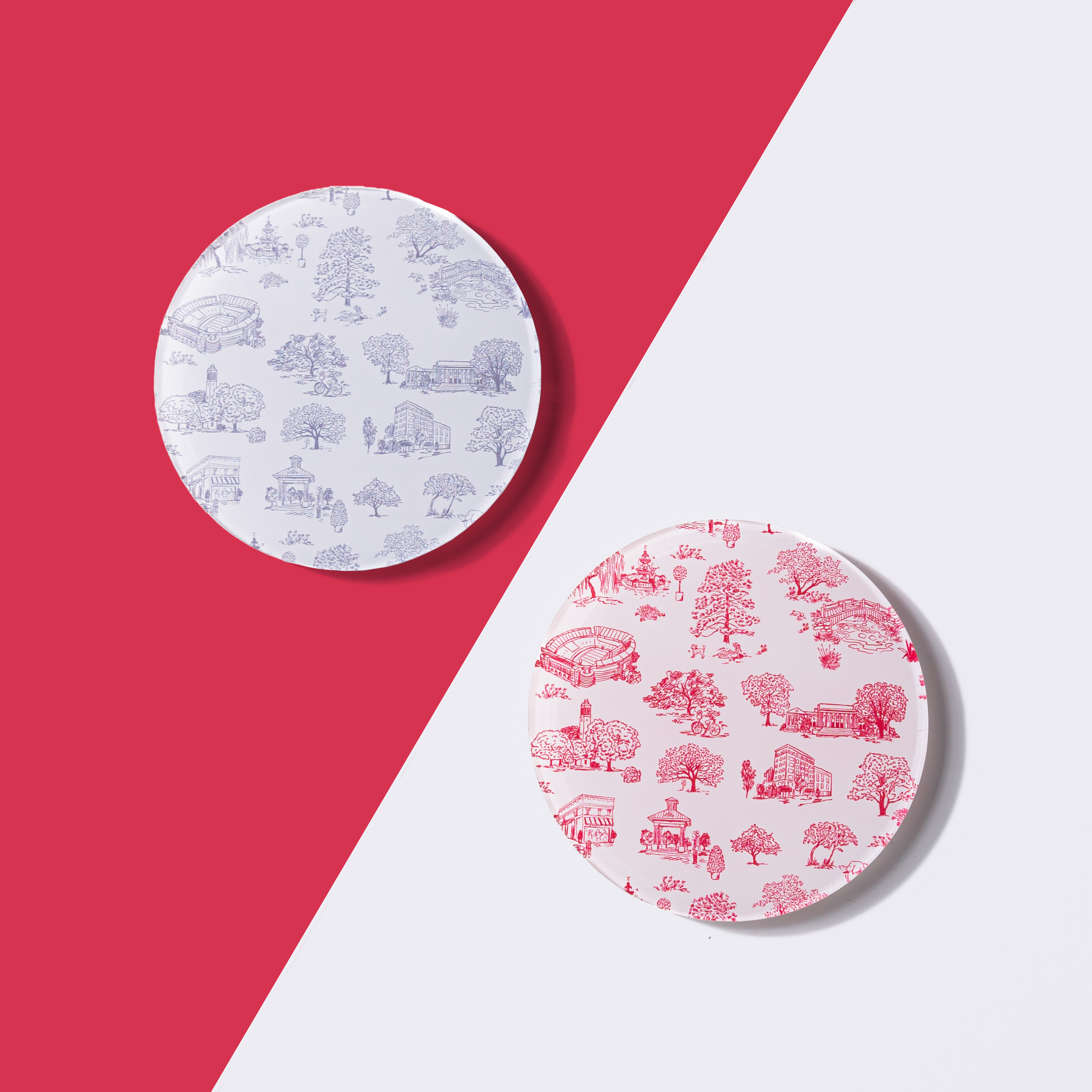 Tuscaloosa Toile™ Round Coasters