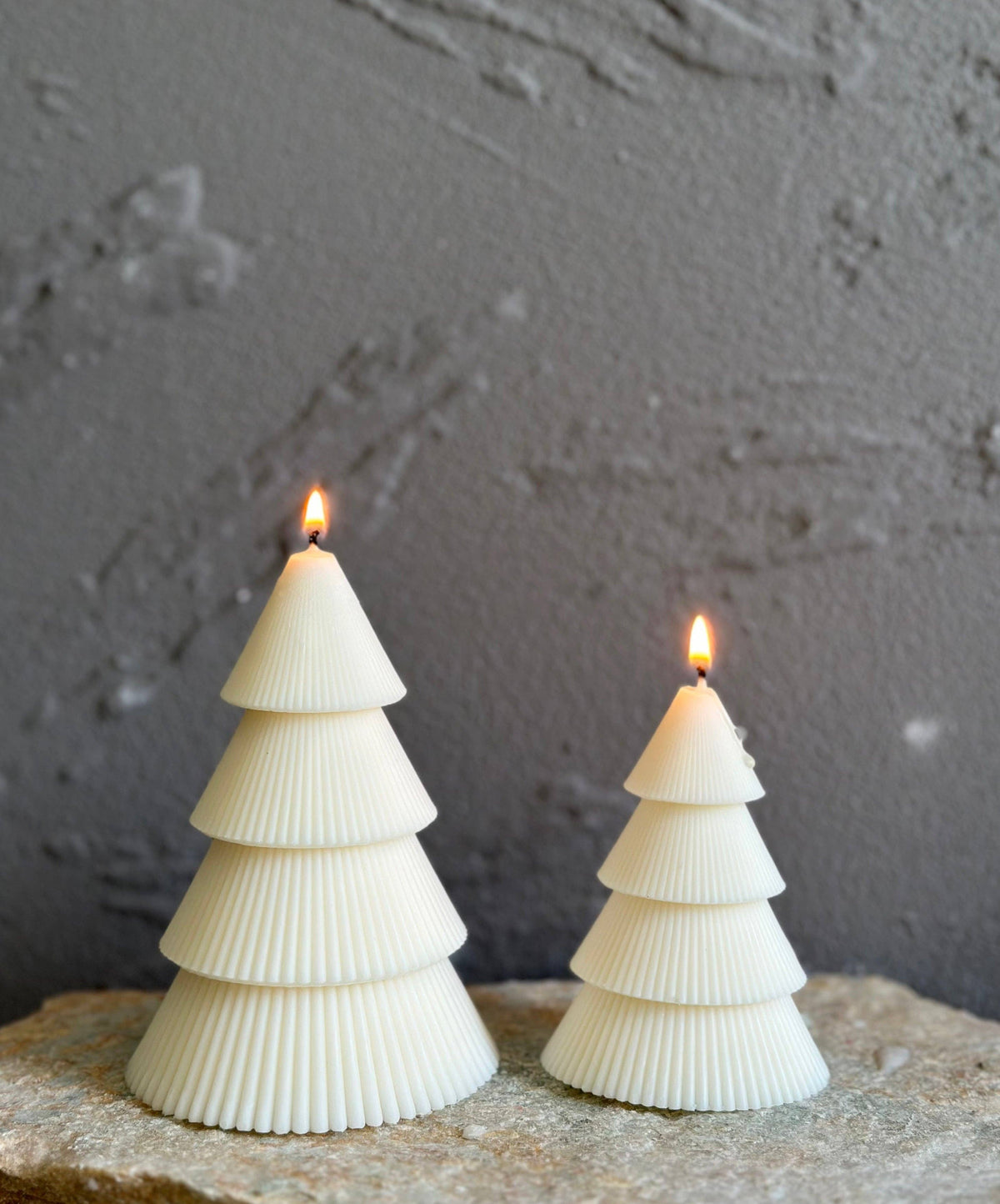 Ribbed Christmas Tree Candle (1pc): Forest Green / Fraser Fir / Small Tree