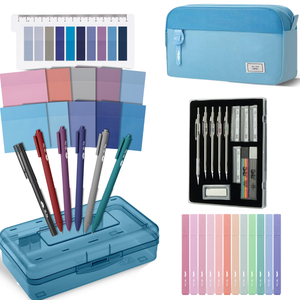 Bible Journaling Set – Gel Pens, Highlighters, Sticky Notes, Stickers & Pencil Case Options: Purple / Set 2