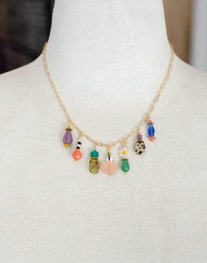 Dainty Colorful Charm Beaded Necklace