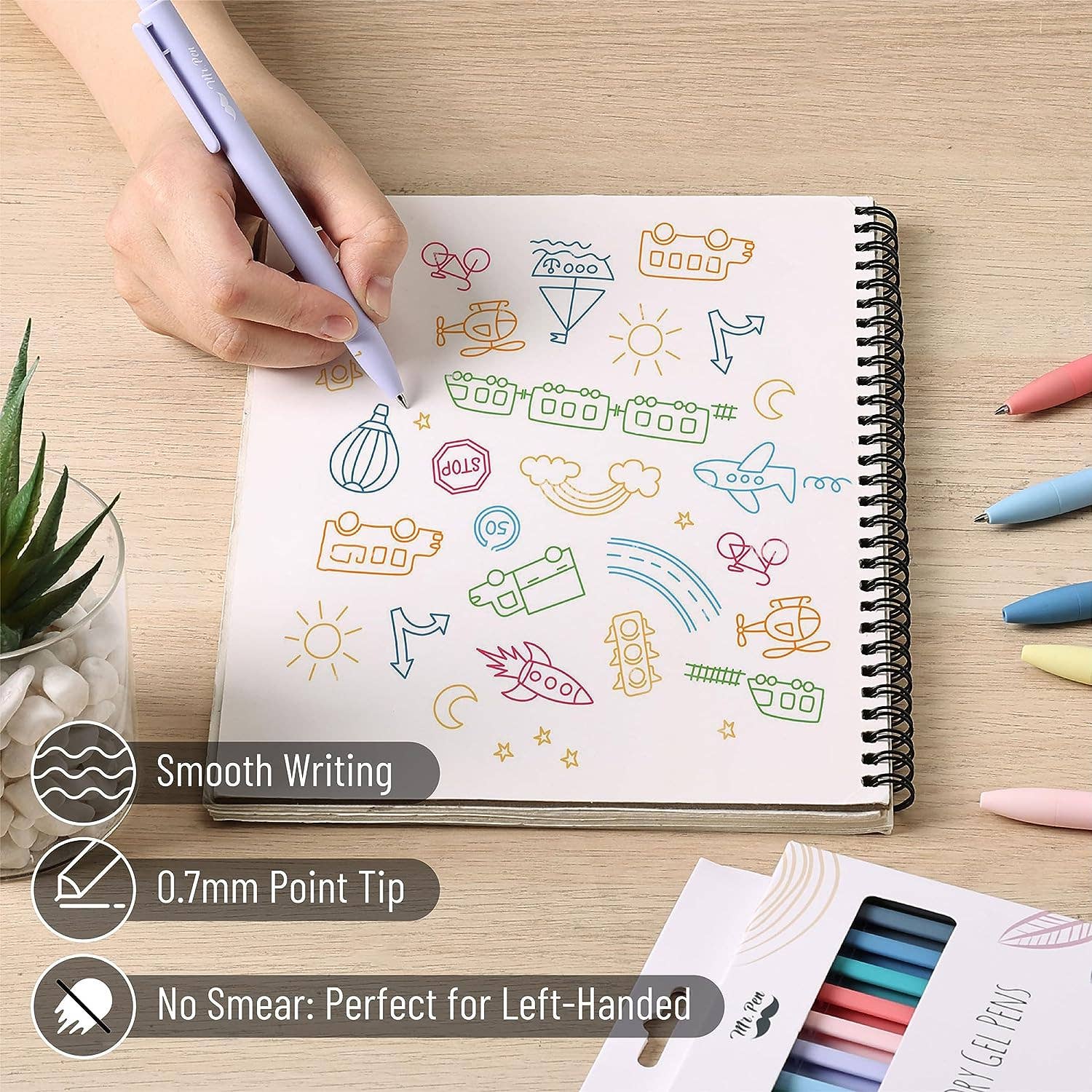 Mr. Pen 12-Pack Fast Dry Retractable Gel Pens
