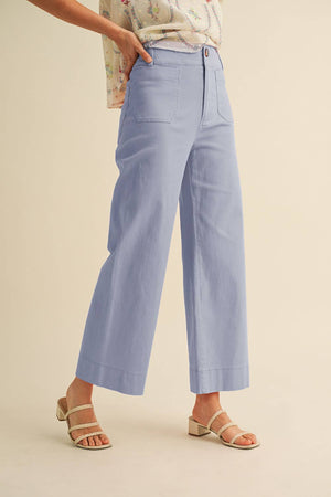HIGH WAIST CROPPED WIDE LEG PANTS
