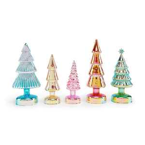 MoMA Colorful LED Lighted Trees - Set of 5 - Small