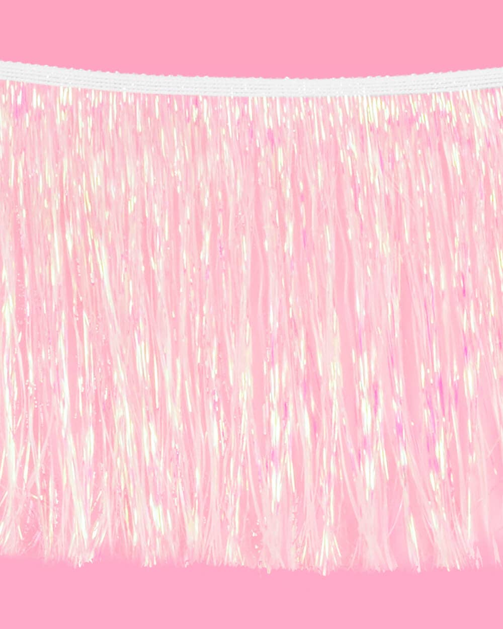 White Iridescent Fringe Banner | 5 ft, Party Decor