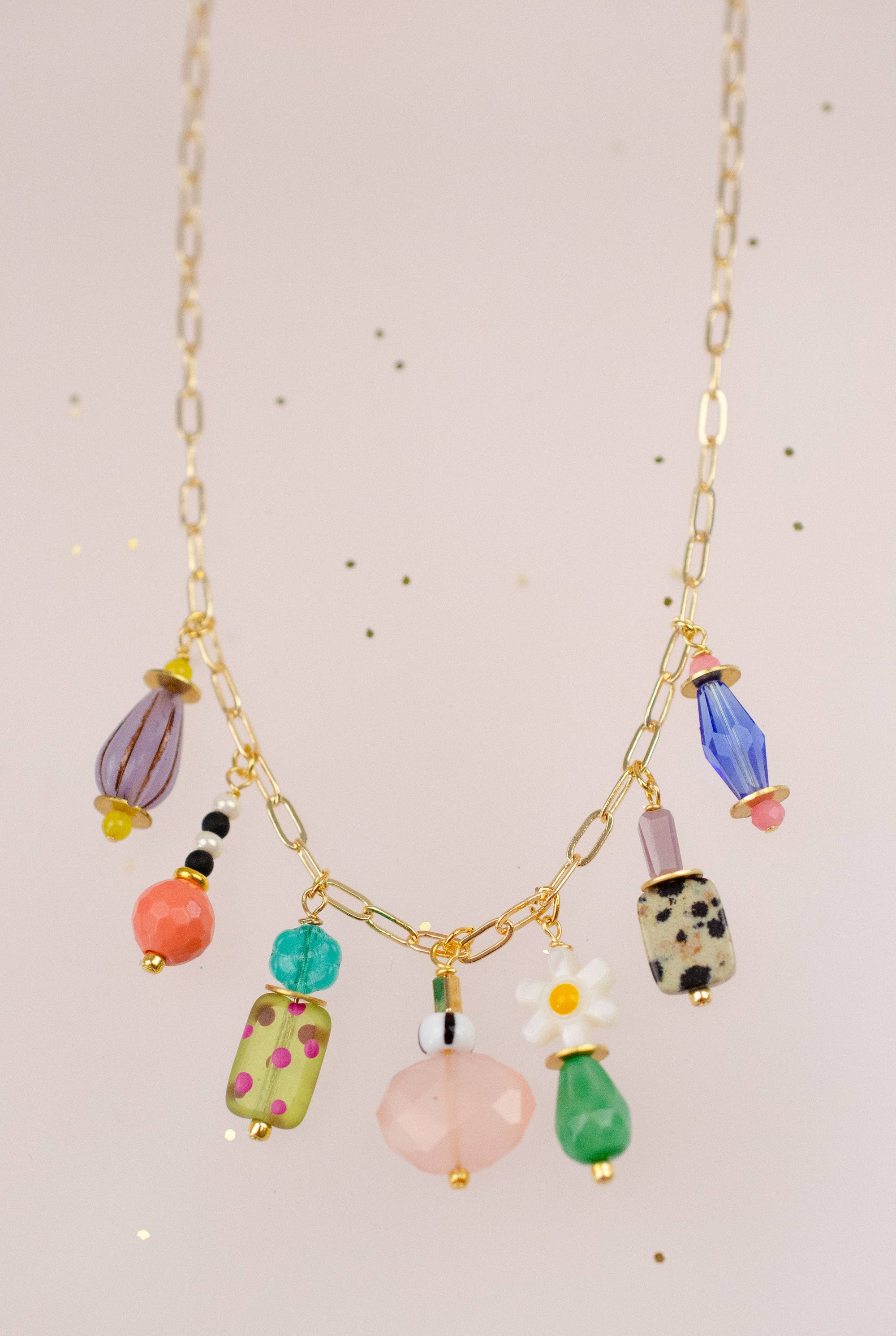 Dainty Colorful Charm Beaded Necklace