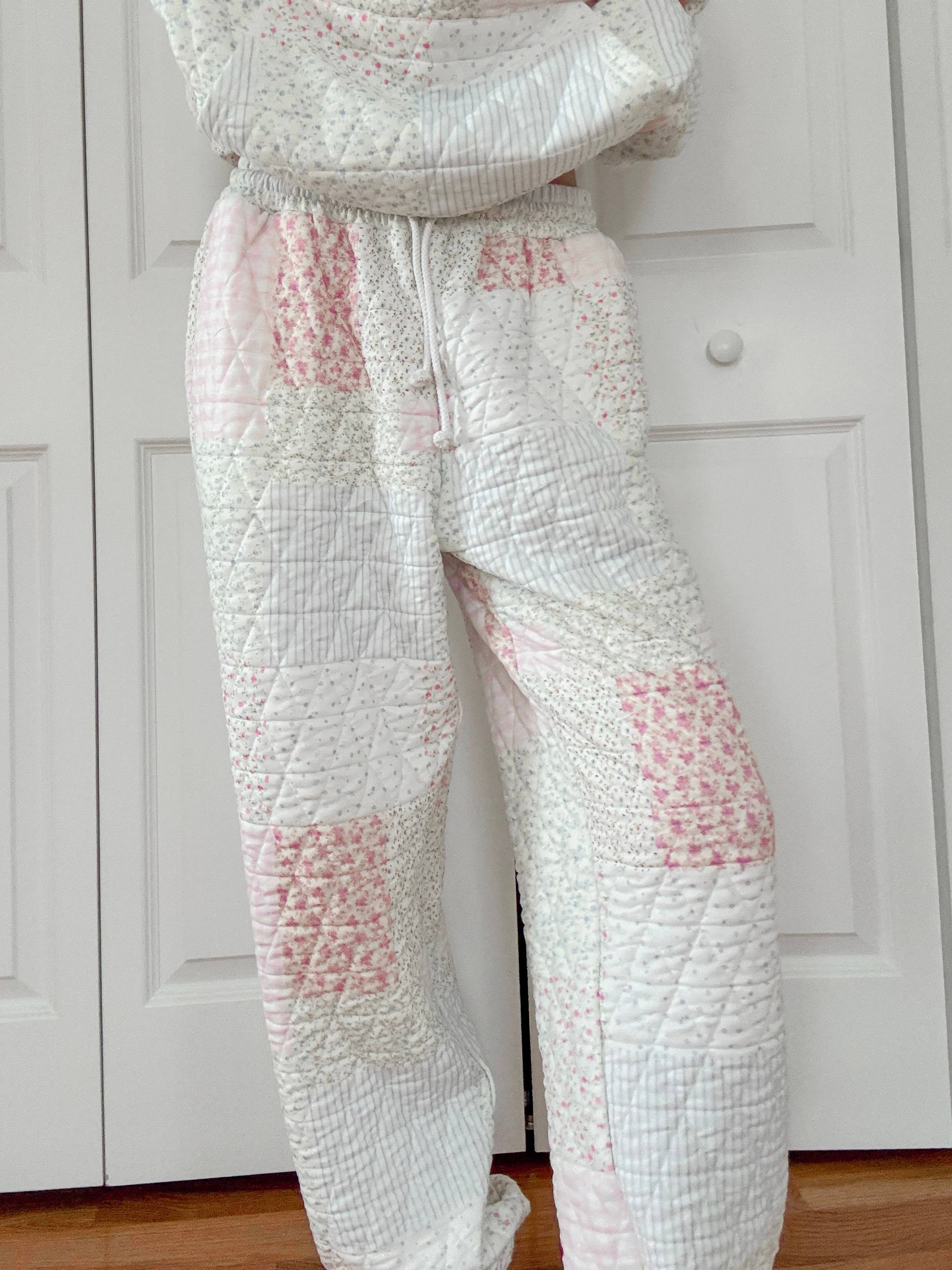 Quilted Pastel Joggers: Pastel