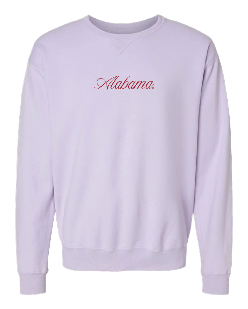 Cursive Alabama Crimson Crewneck
