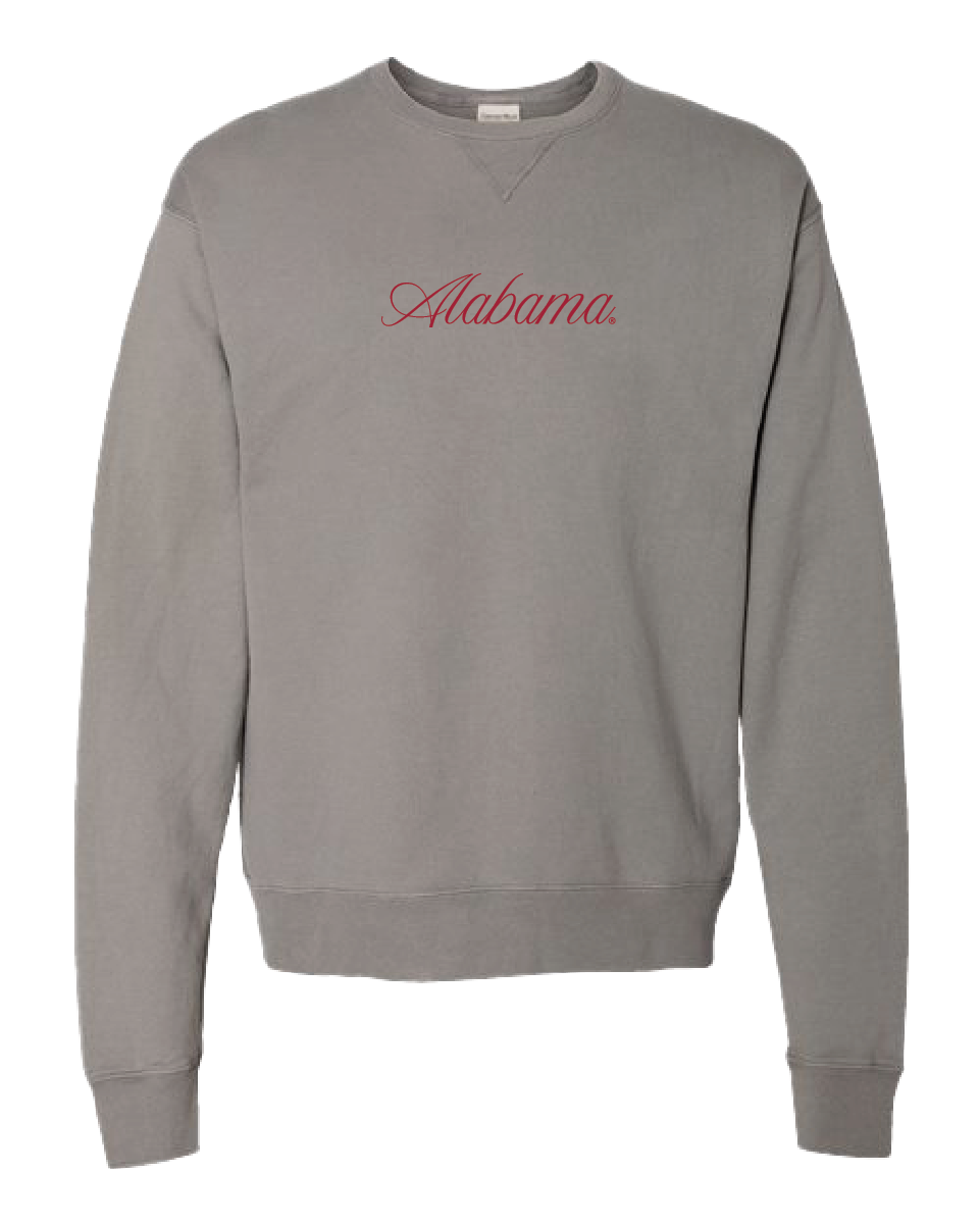 Cursive Alabama Crimson Crewneck