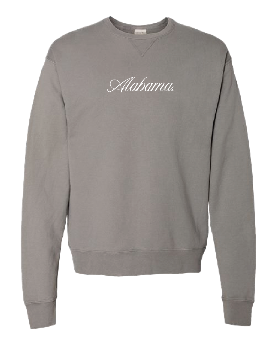 Cursive Alabama White Crewneck