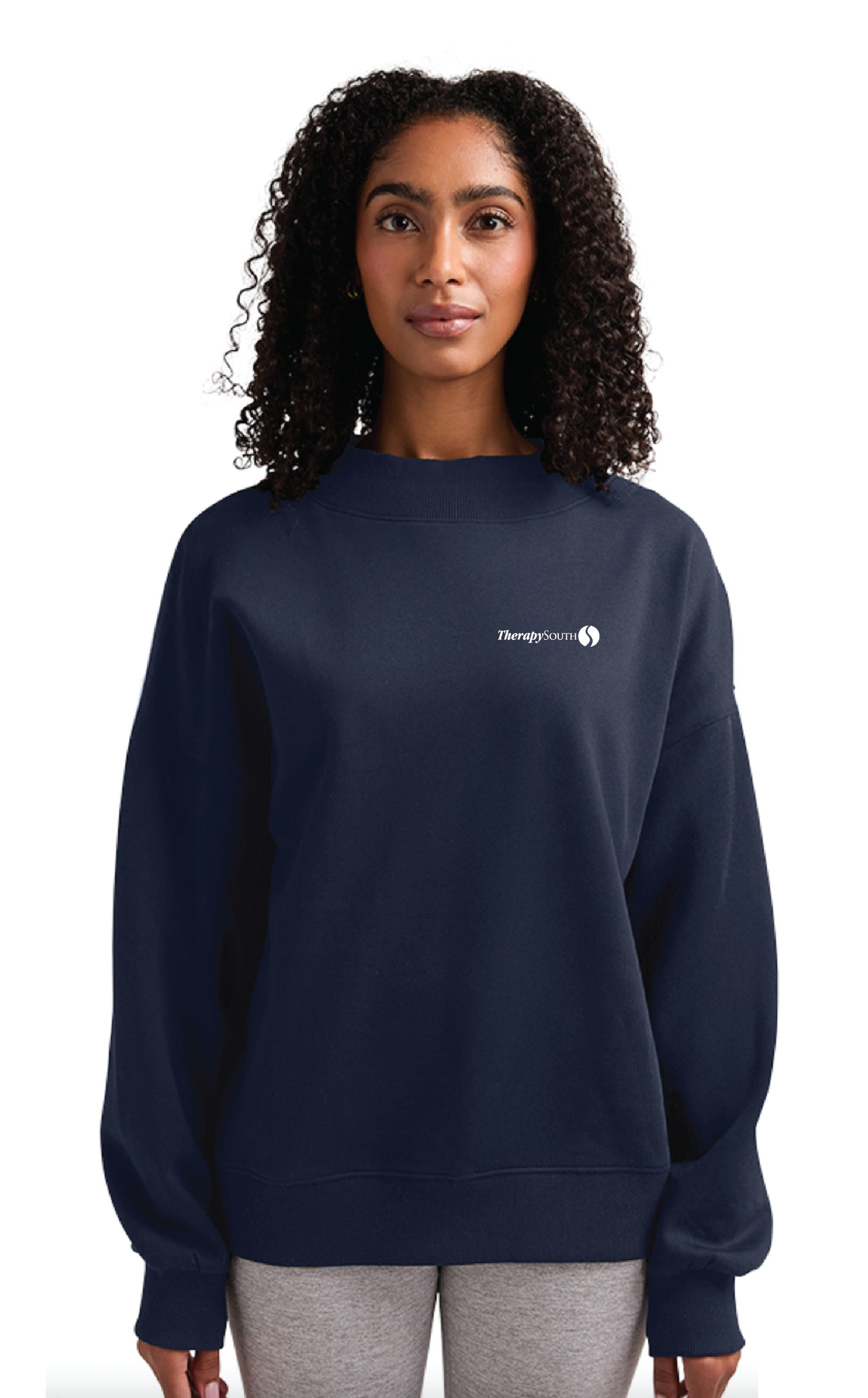 TherapySouth Embroidered Mock Neck