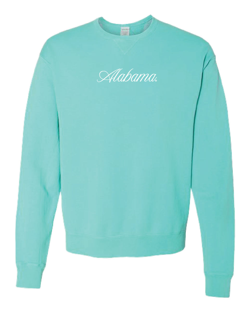 Cursive Alabama White Crewneck