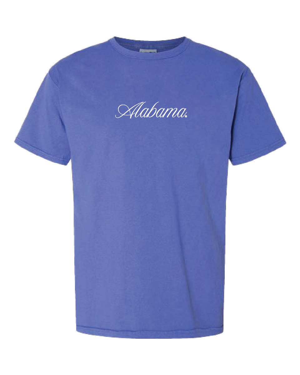 Cursive Alabama White Tee