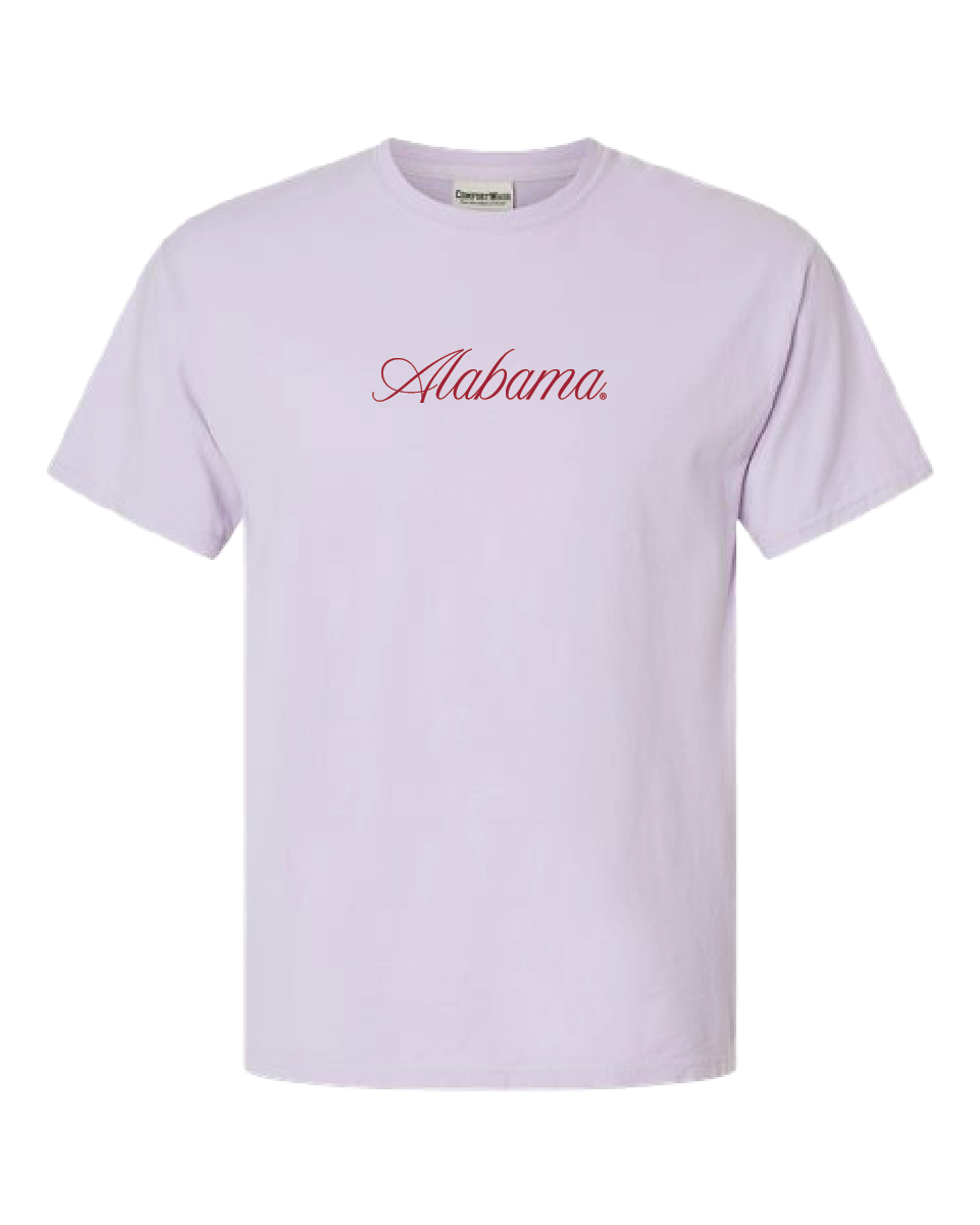 Cursive Alabama Crimson Tee