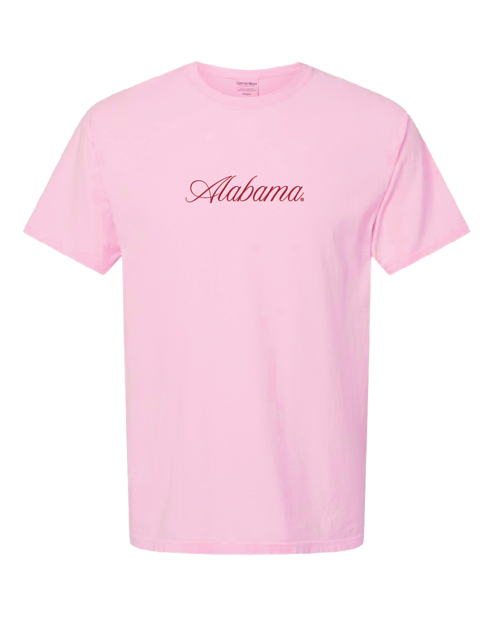 Cursive Alabama Crimson Tee