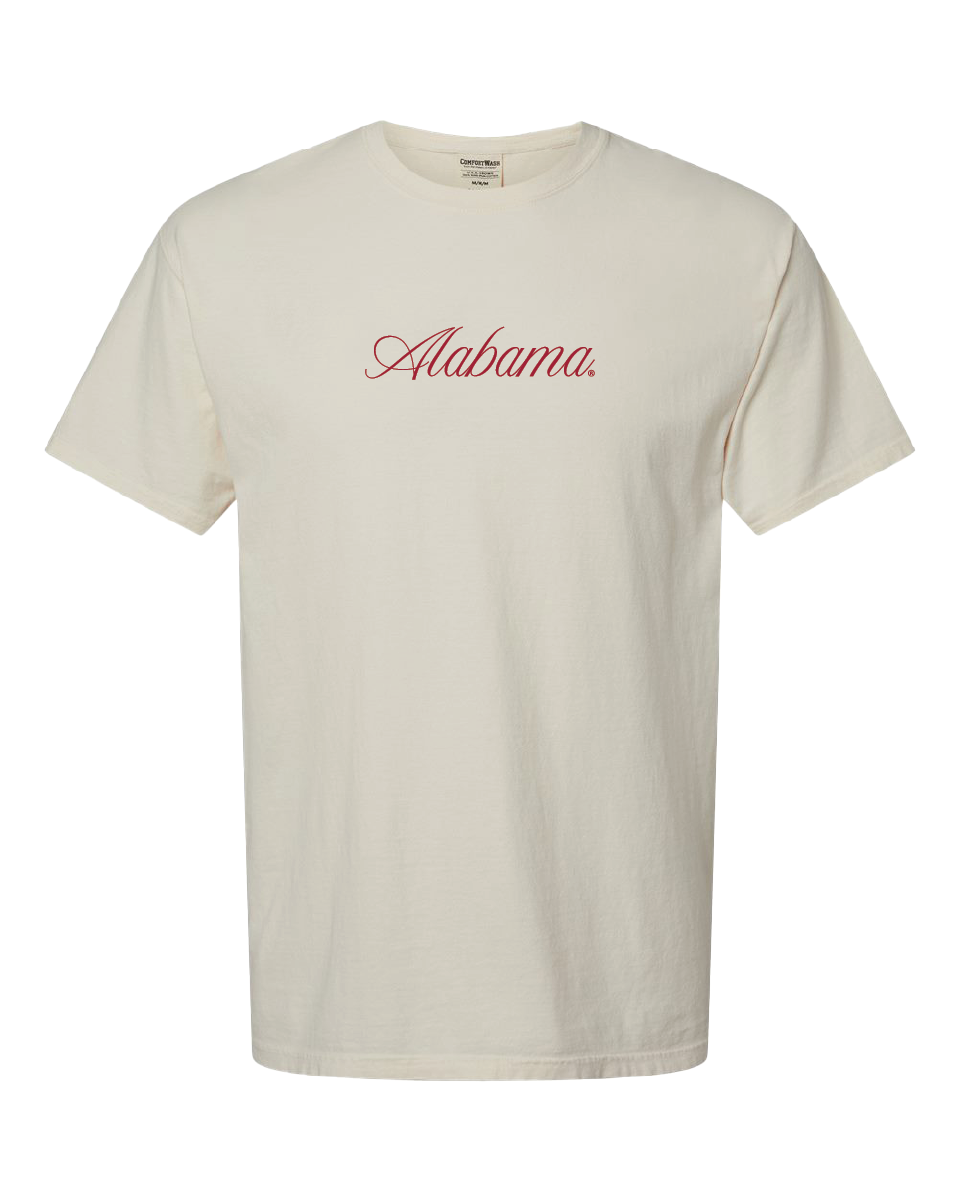 Cursive Alabama Crimson Tee