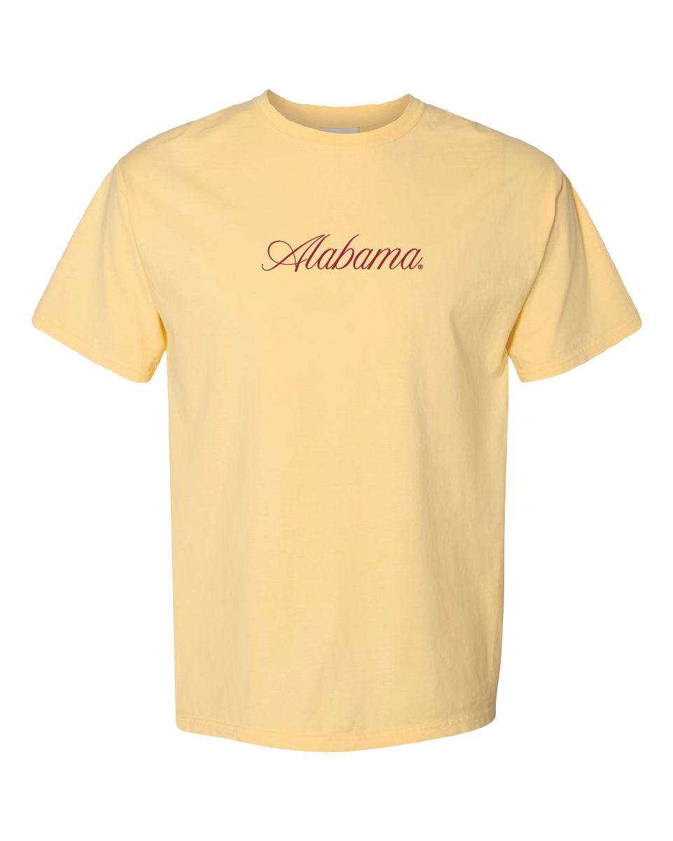 Cursive Alabama Crimson Tee