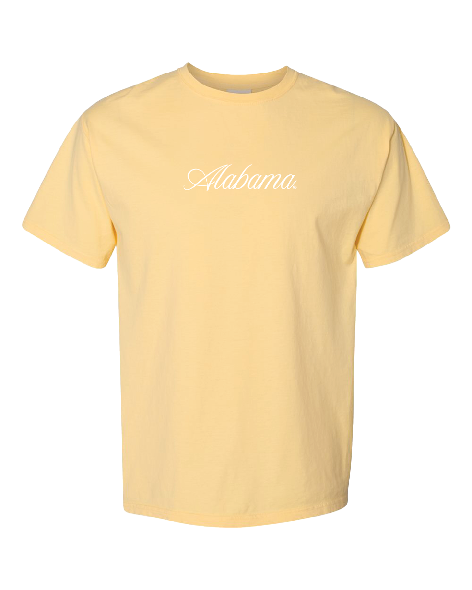 Cursive Alabama White Tee
