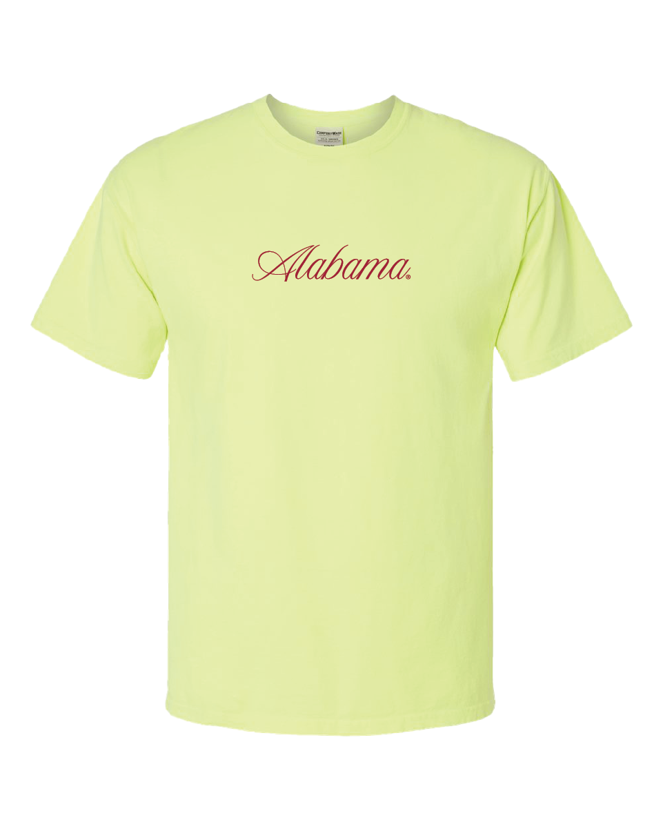 Cursive Alabama Crimson Tee