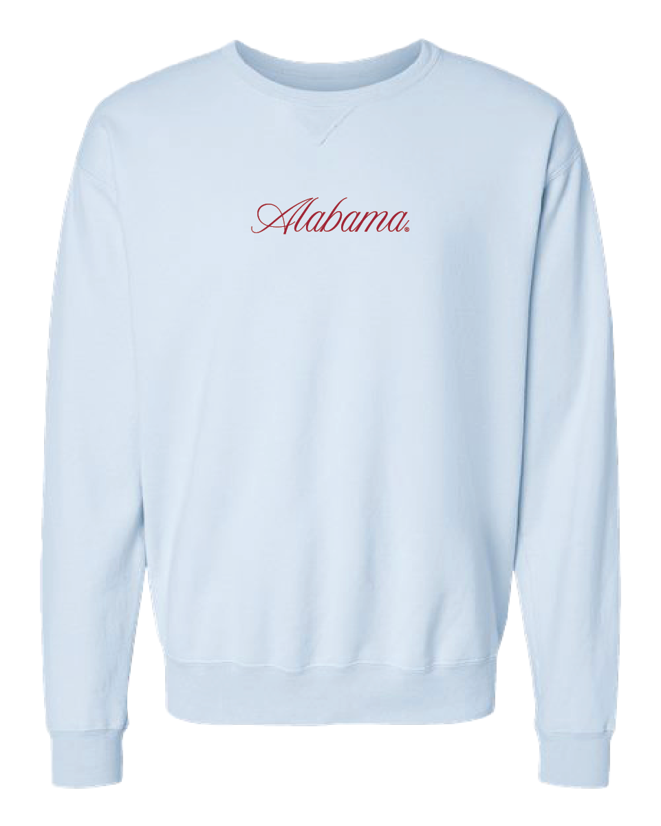 Cursive Alabama Crimson Crewneck