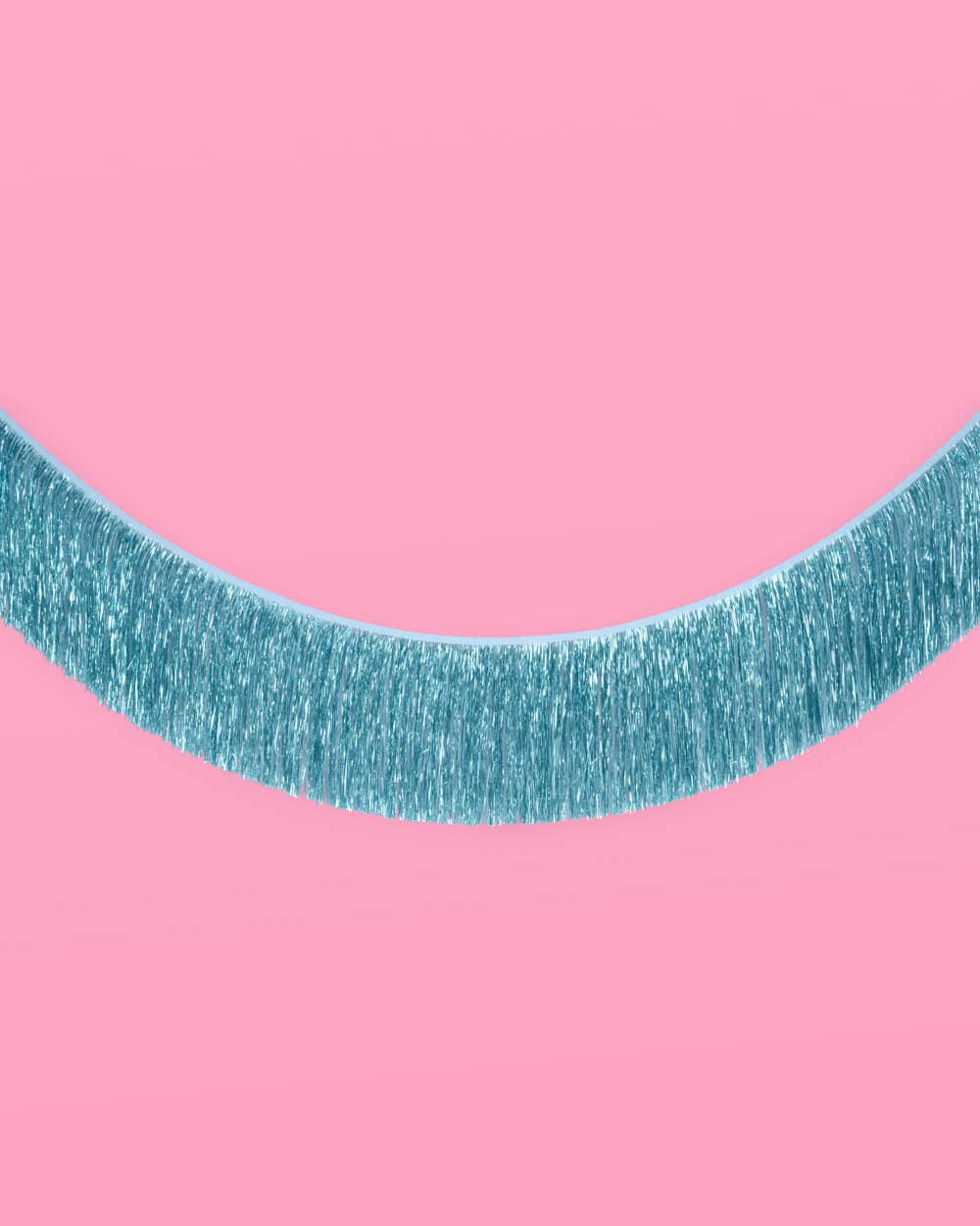 Blue Fringe Banner | blue foil, tinsel decor, party backdrop