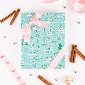 Winter Green Toille Wrapping Paper and Gift Tags