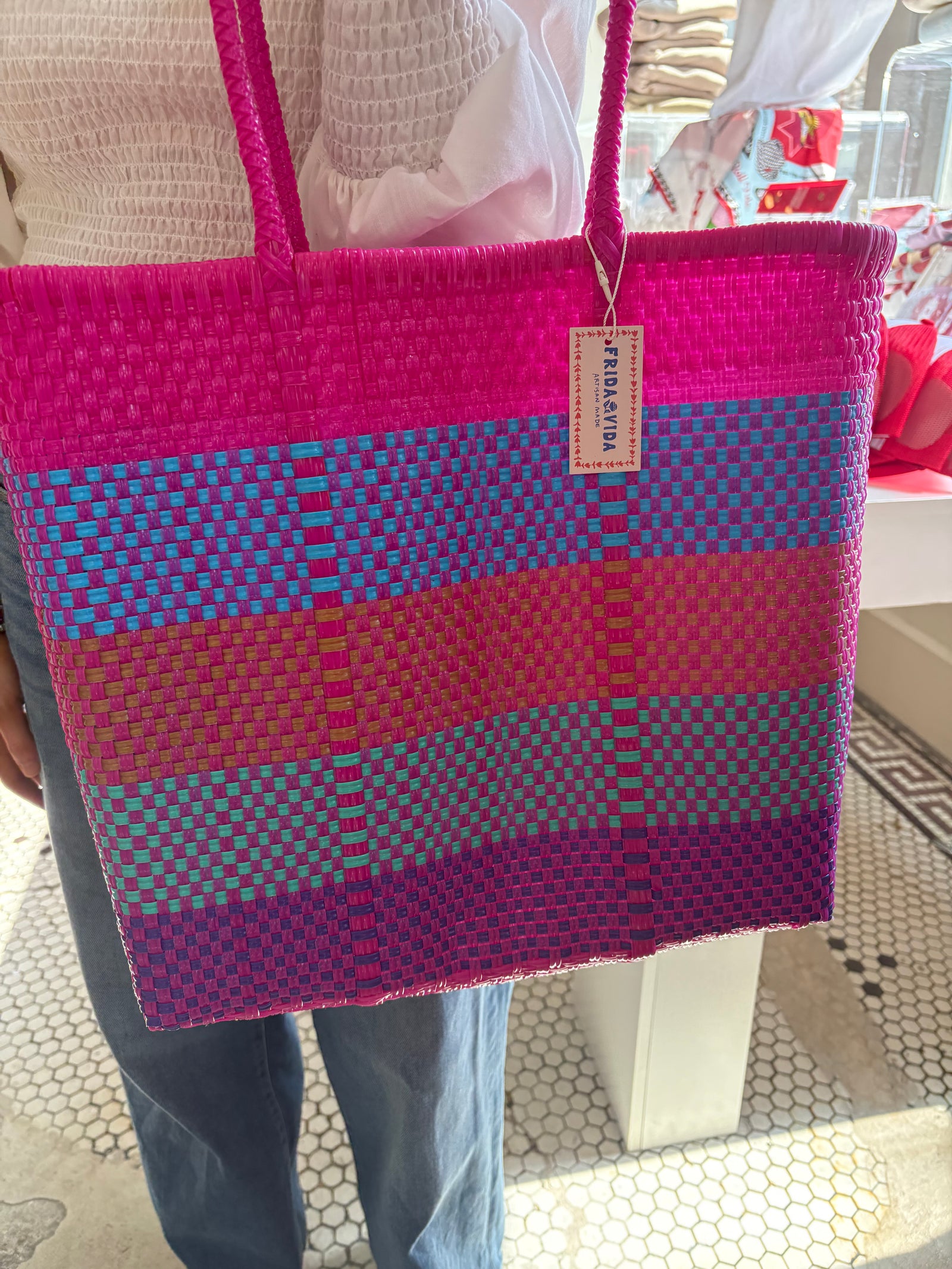 Large PVC Woven Tote